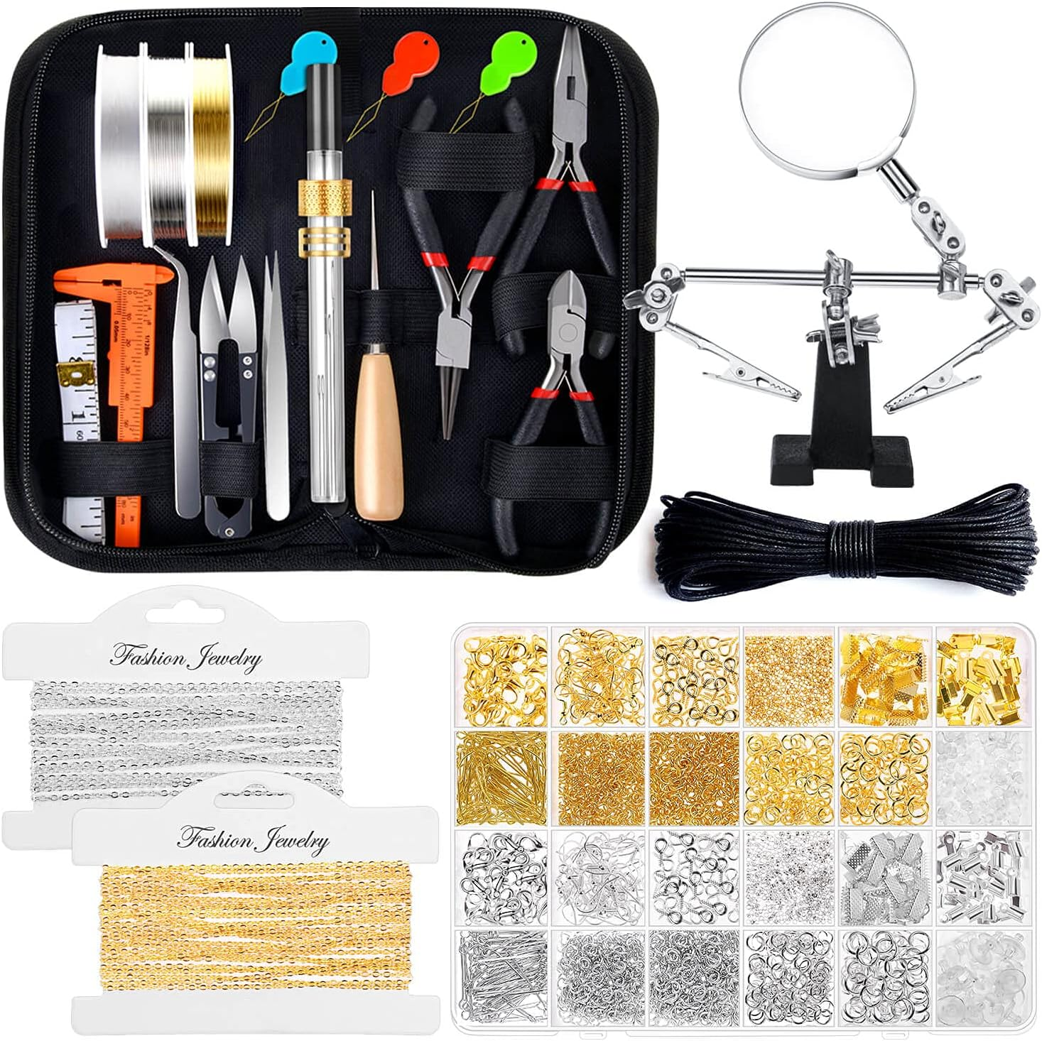 Kit de Suministros para Joyeria Adultos con Herramientas Cuentas Alambres Mano