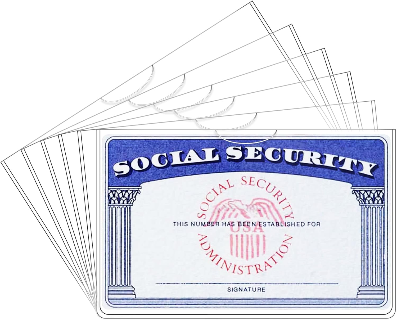 6 Pack Card Protector Social Security, Medicare, Credit & Driver'S License Sleeve 3.8X2.32In