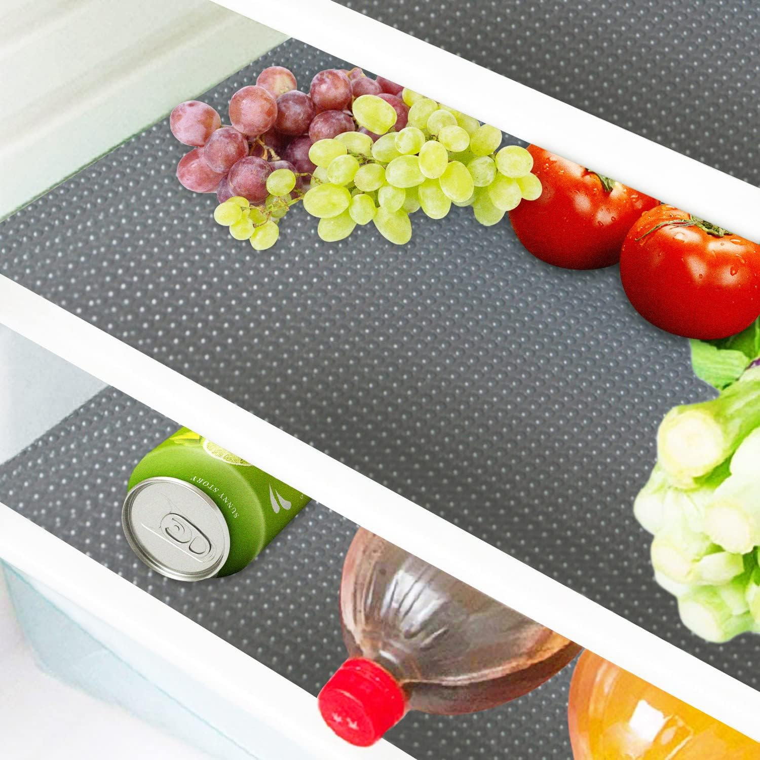 8 Pcs Refrigerator Liners Mats Washable, Refrigerator Mats Liner Waterproof Oilproof,  Fridge Liners for Shelves, Cover Pads for Freezer Glass Shelf Cupboard Cabinet Drawer (8 Gray)
