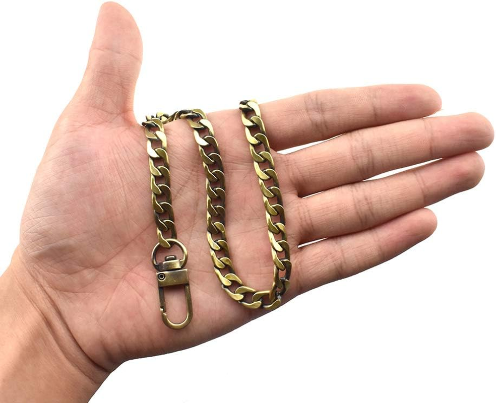 HAHIYO Mini Pochette Purse Chain Strap Slim Wide 7Mm for LV Length 15.7 Inches Extra Thick 2.6Mm Bronze for Handbag Wallet Clutch Comfortable Flat Metal Strap 1 Pack