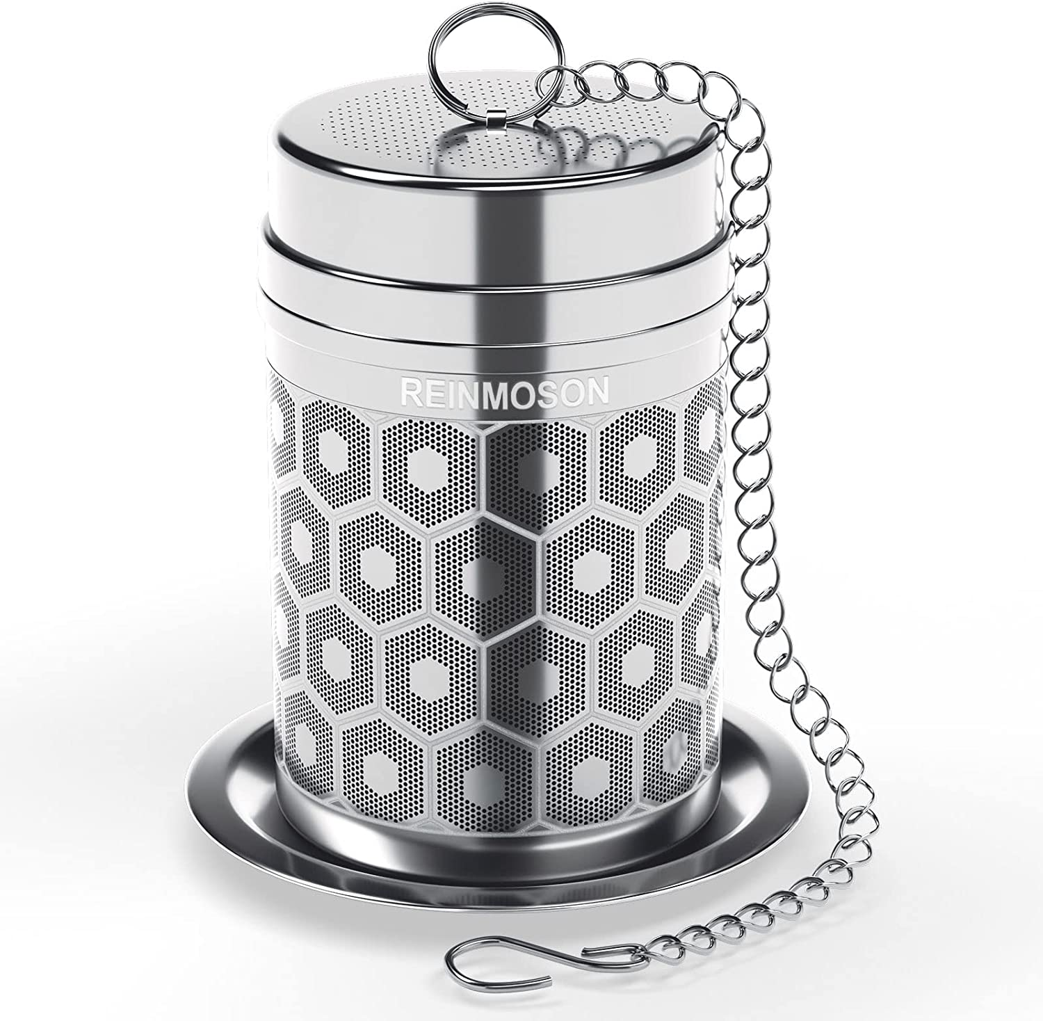 Tea Strainers for Loose Tea, Extra Fine Mesh Tea Infuser, 304 Stainless Steel & Updated Slim Threaded Lid, Loose Leaf Tea Steeper for Black Tea, Rooibos, Etc