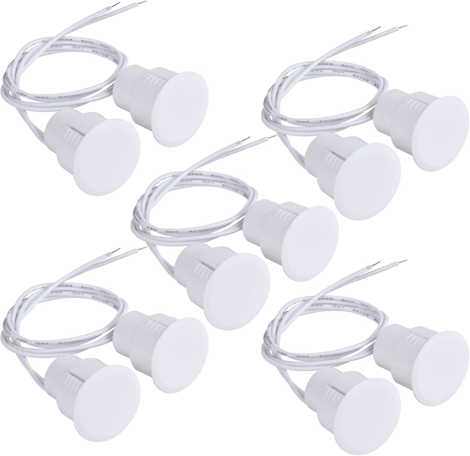 Recessed Magnetic Reed Switch Door Window Contact Sensor - 5 Pack