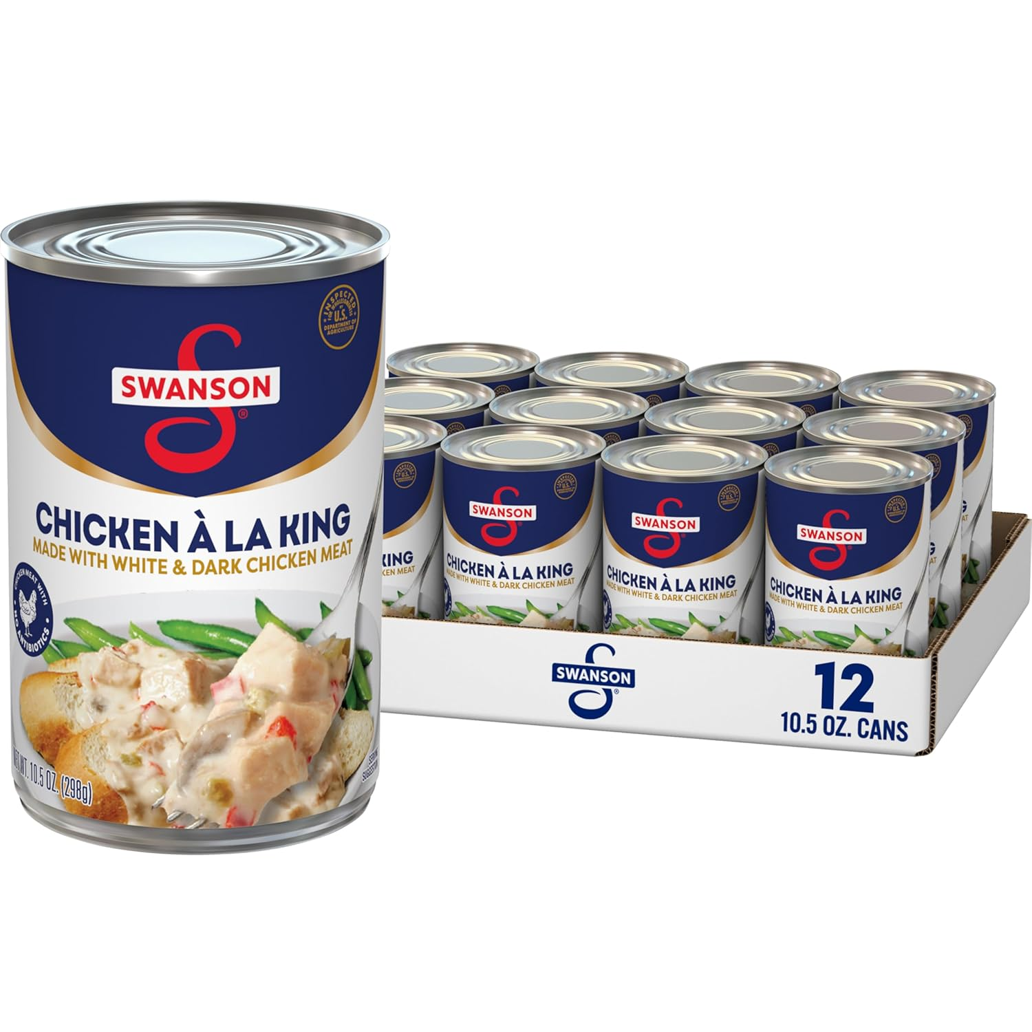 Swanson Canned Chicken a La King with White and Dark Chicken Meat, 10.5 OZ Can (Case of 12)