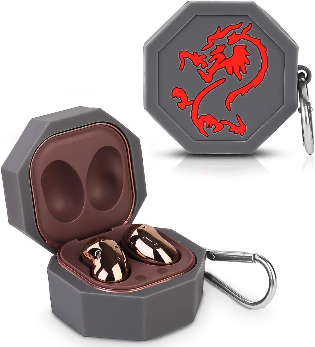 Case for Samsung Galaxy Buds FE (2023) / Buds2 Pro (2022) / Buds 2 (2021) / Buds Pro (2021) / Buds Live (2020) with Keychain, Silicone Cartoon Protection Cover for Man Teens Boys