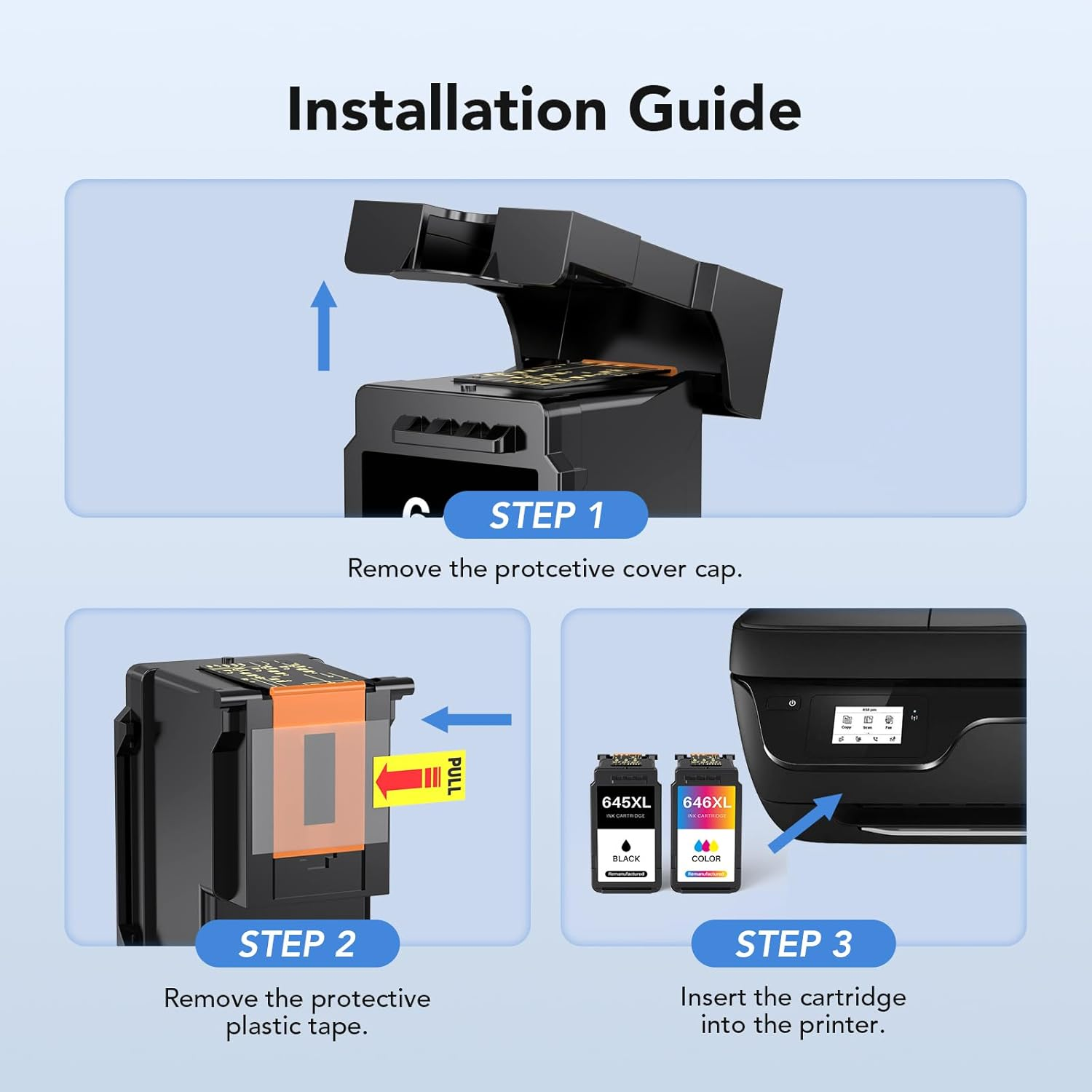PG645XL CL646XL Ink Cartridges Replacement Canon Combo Pack PG-645 & CL-646 I... - Picture 7 of 16