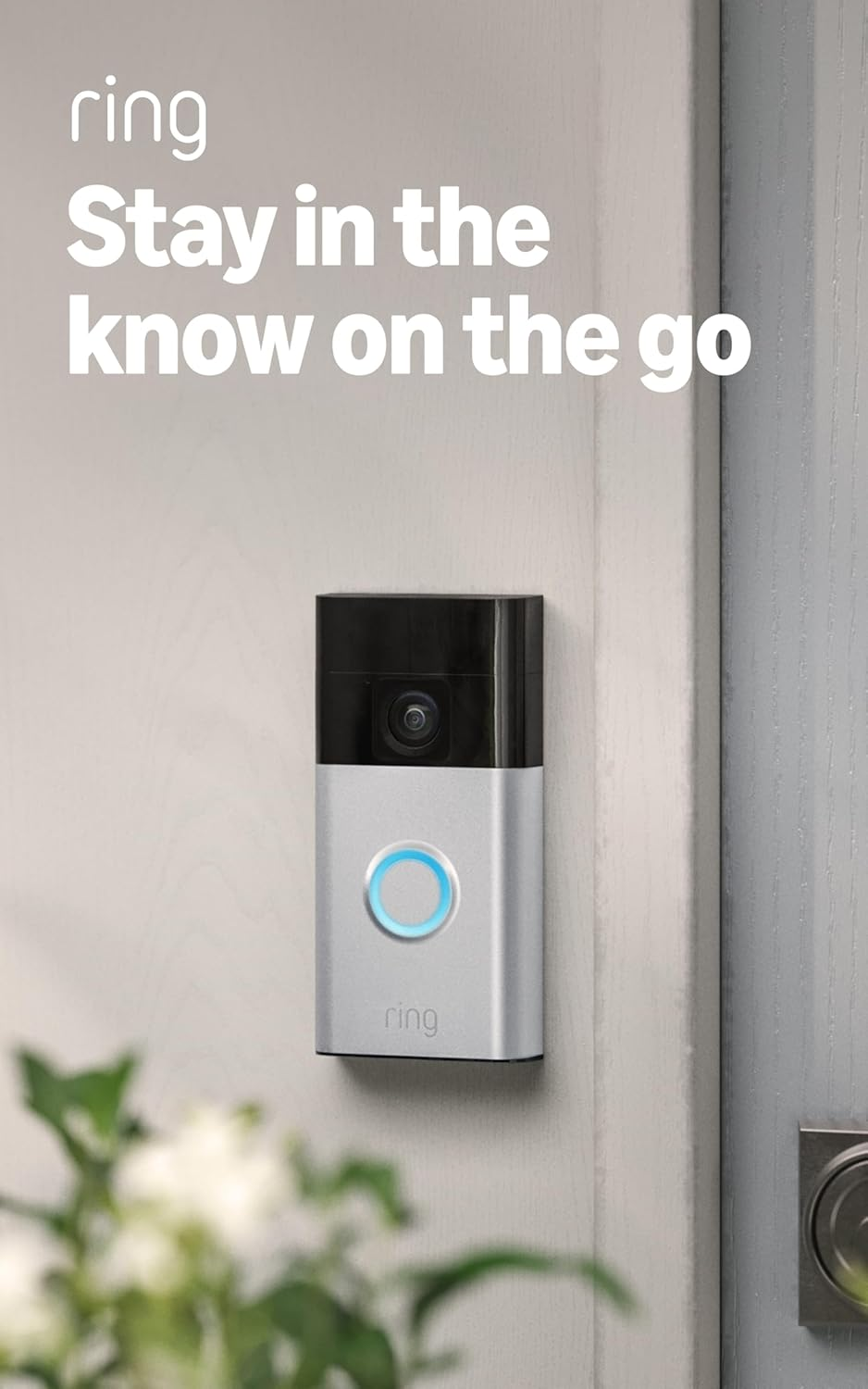 Battery Doorbell, Home or Business Security with Head-To-Toe Video, Live View with Two-Way Talk, and Motion Detection & Alerts, Satin Nickel