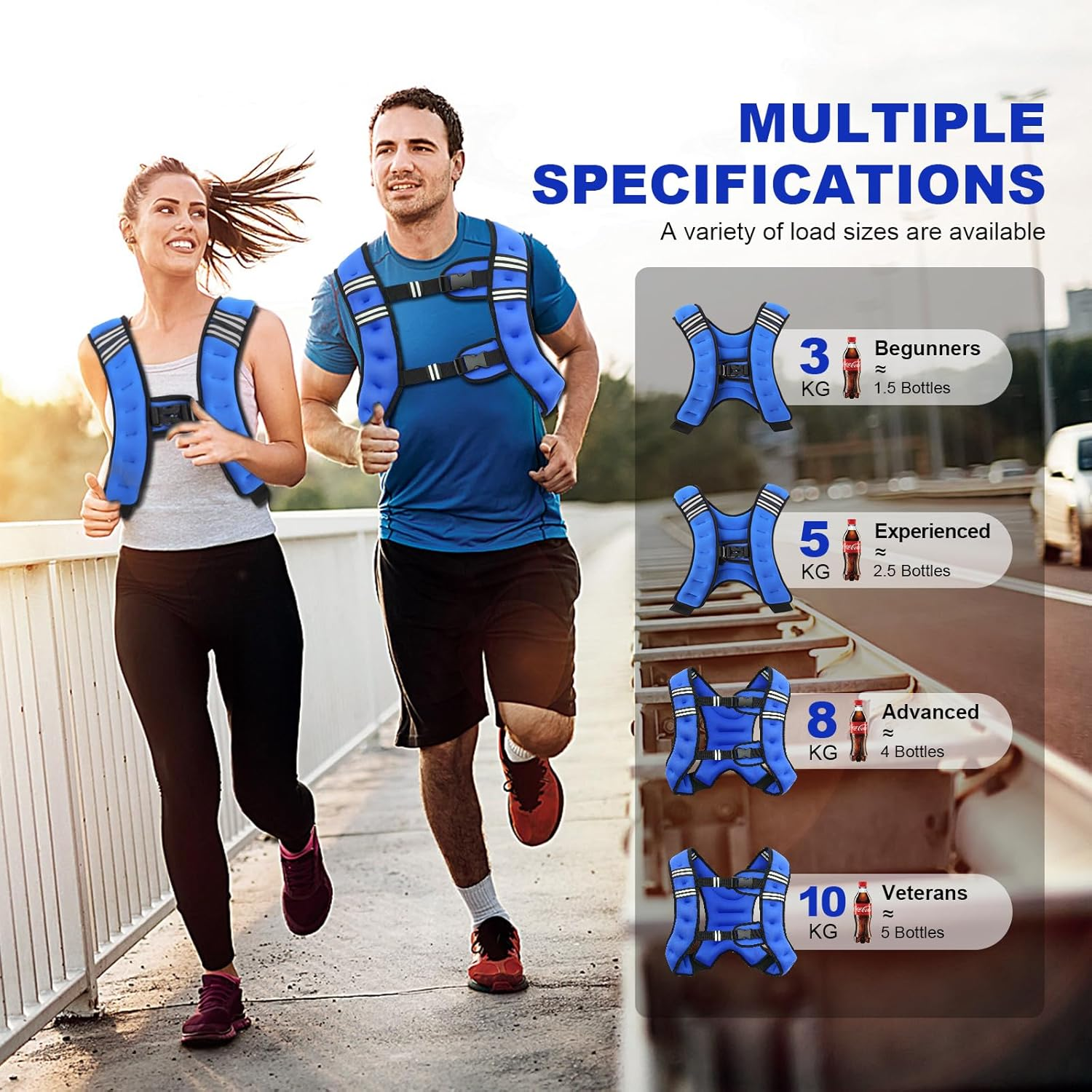 Weighted Vest for Women and Men ,3kg 5kg 8kg 10kg Weight Vest with Reflective... - Picture 4 of 16