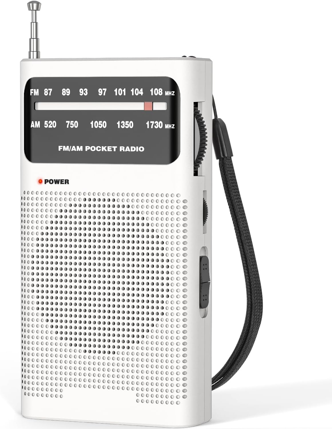 Small Radios Portable AM FM Transistor radios 2AA Battery Operated with White