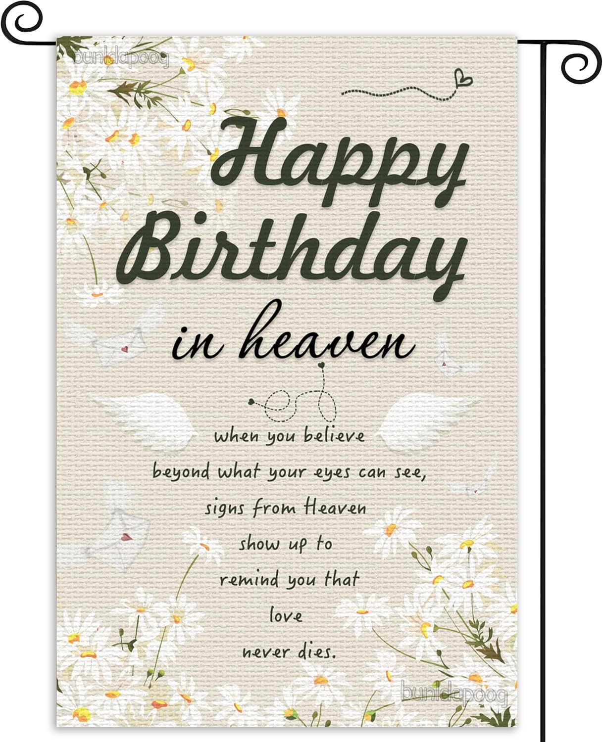 Heavenly Birthday Memorial Banner for Cemetery or Garden Tribute