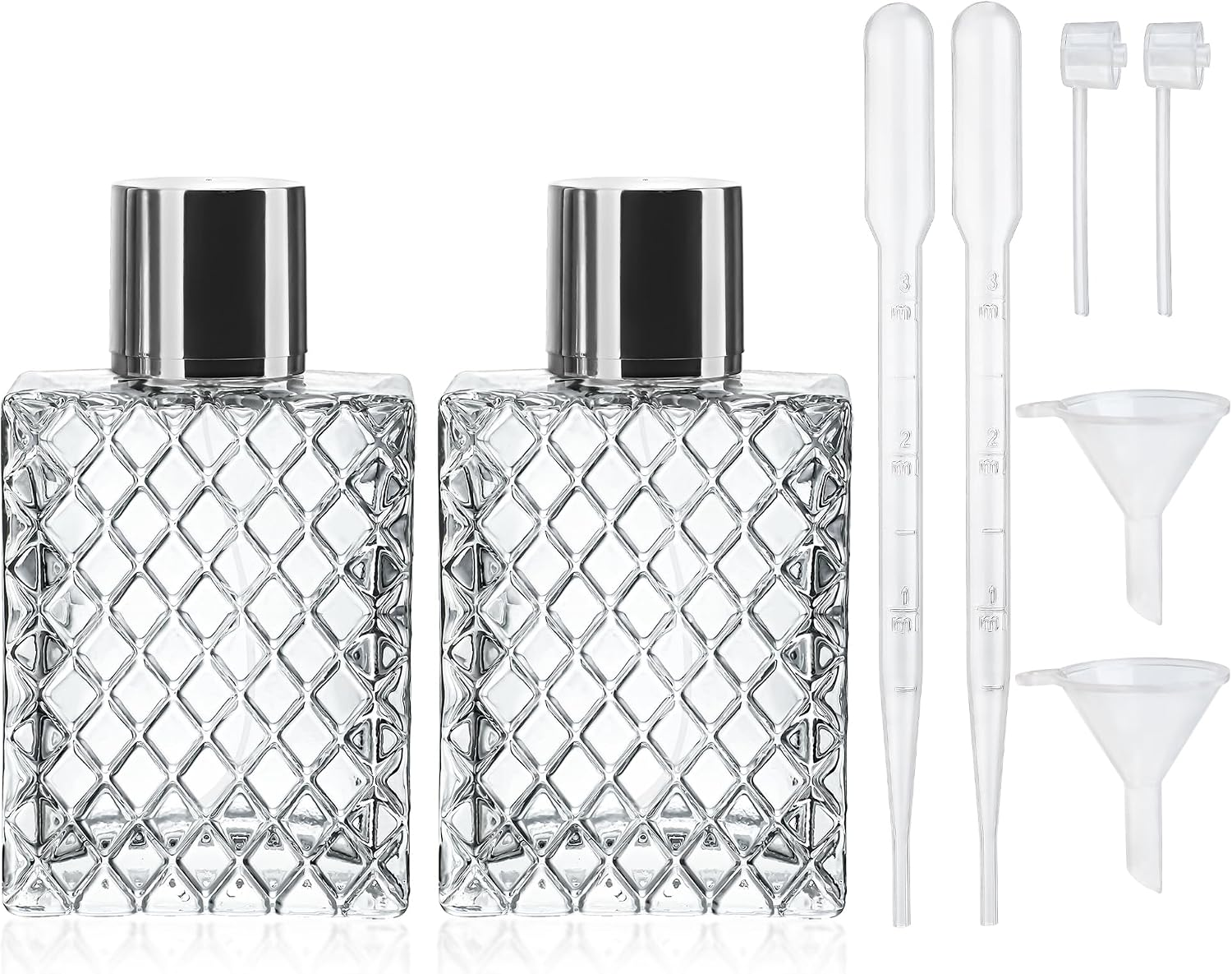 6 Pack Refillable Spray Bottles Perfume Atomizer, 100ML 3.4Oz Glass Empty Fine M
