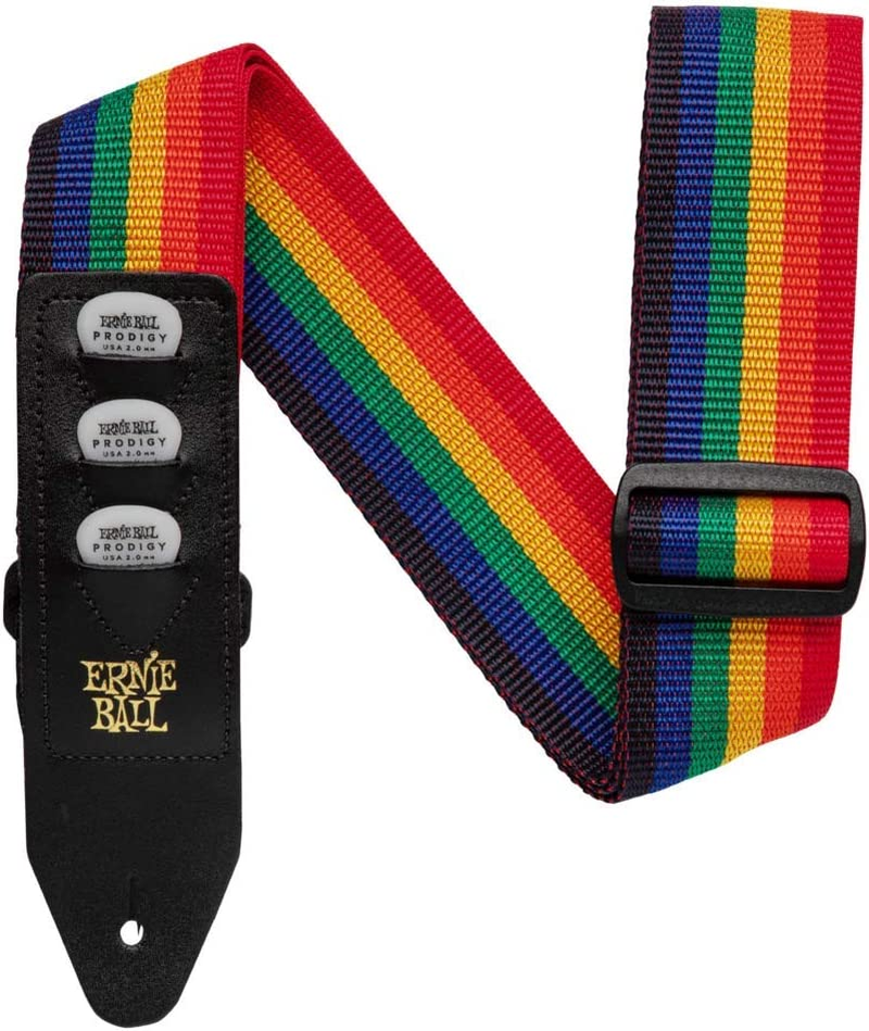Pickholder Polypro Guitar Strap, Rainbow (P04188)