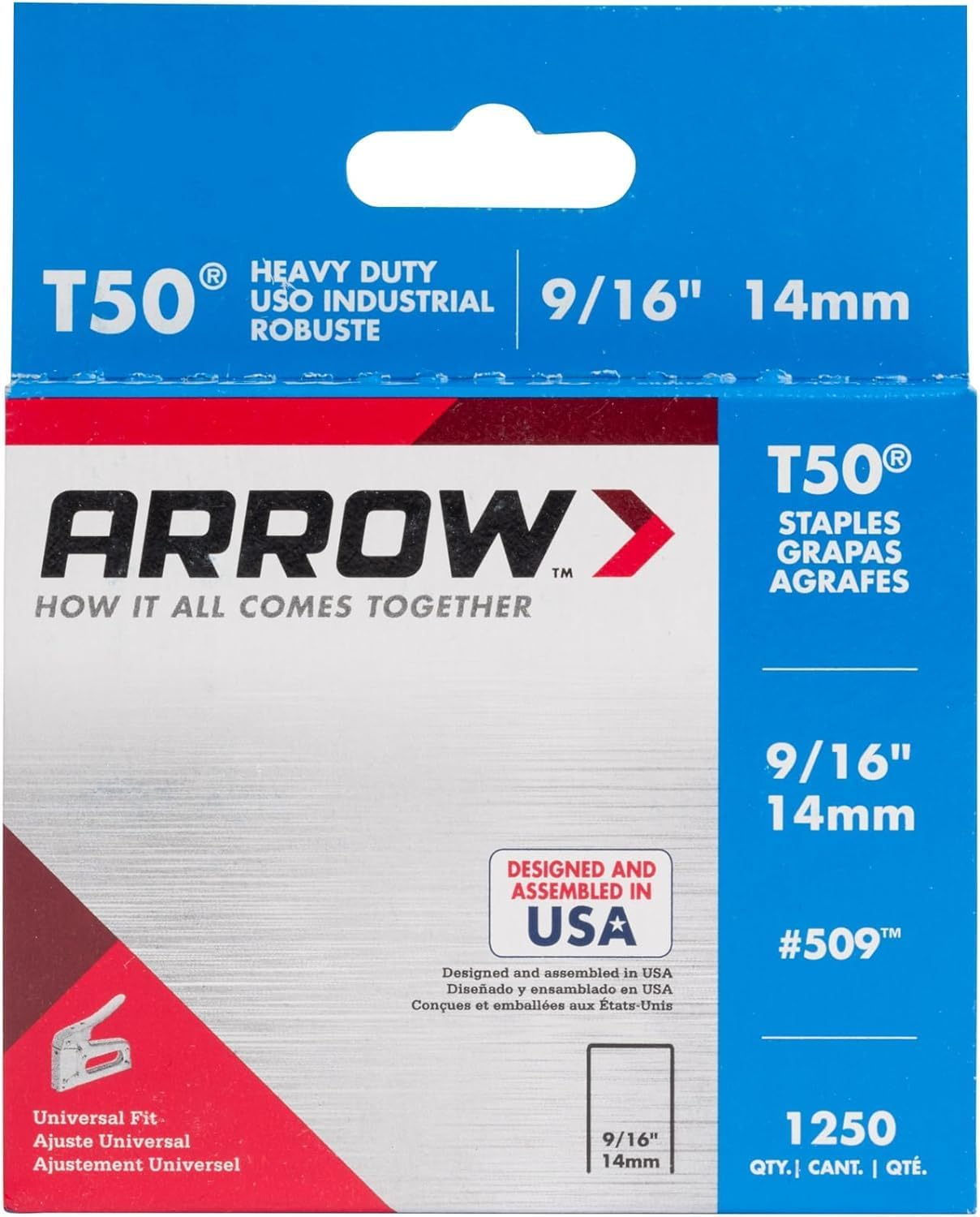 Arrow 509 Heavy Duty T50 Staples 5000-Pieces, 9/16-Inch Length - Picture 9 of 14