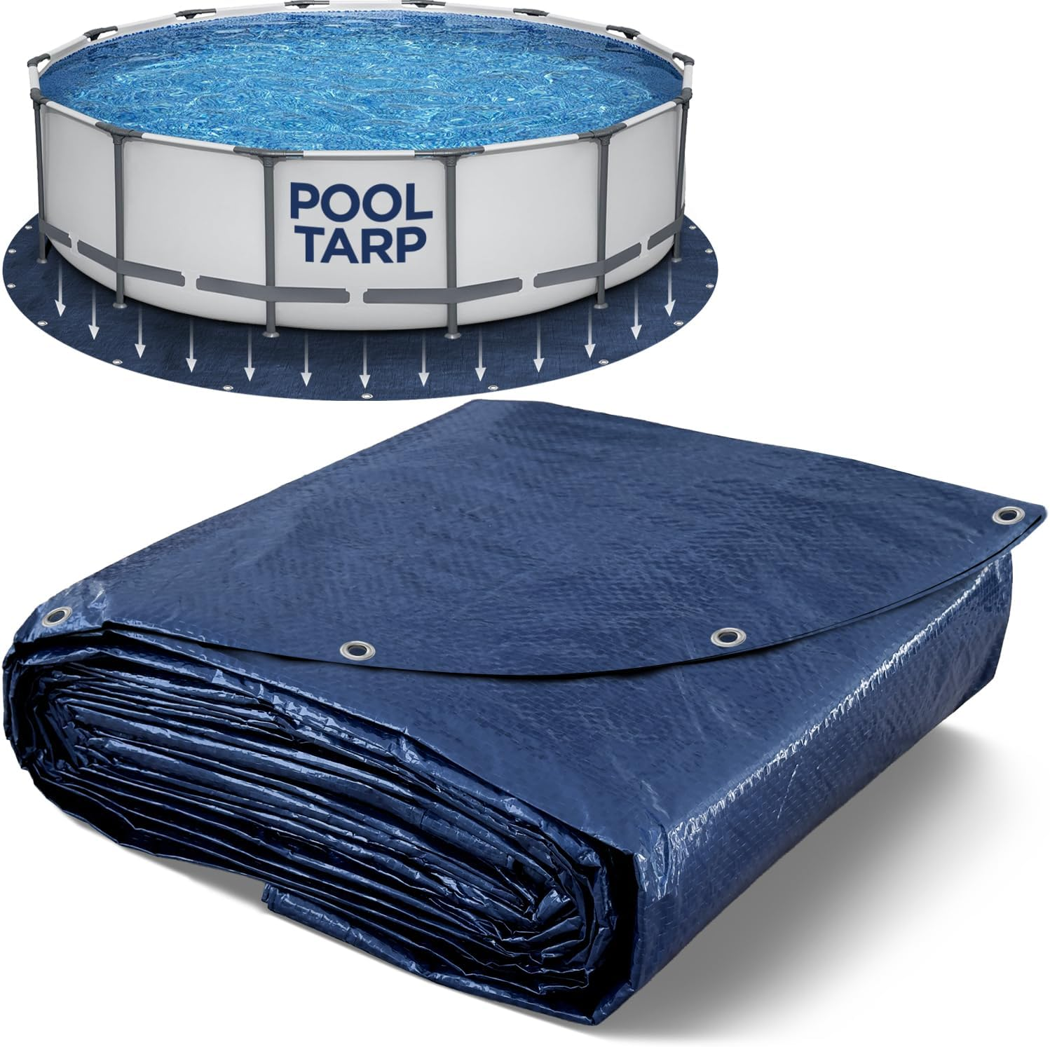 21 Ft round Pool Liner Pad - Mat Tarp for under Pool, above Ground Pool Mat, Pool Ground Cloth, Pool Bottom Pad, Waterproof PE Tarp, Puncture Protection & Extend Liner Life (Round)