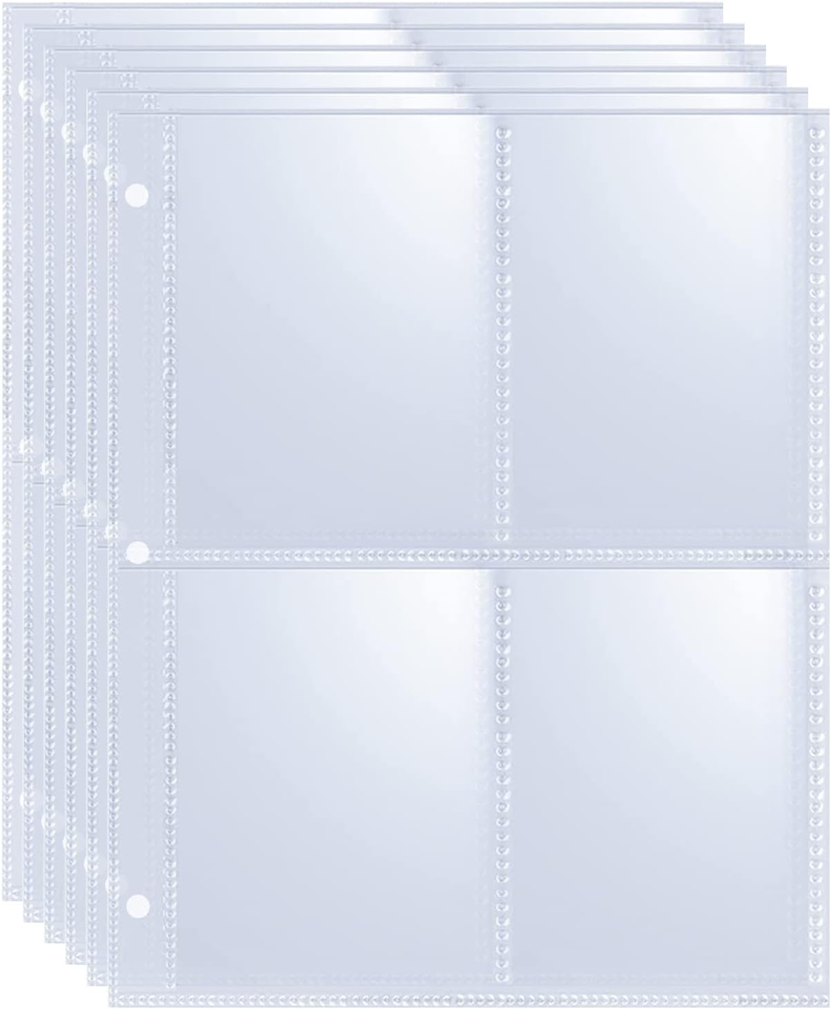 50 Pack 400 Pockets 2.5X3.5 Trading Card Sleeves,A5 Binder 4 Pocket Card Sleeve