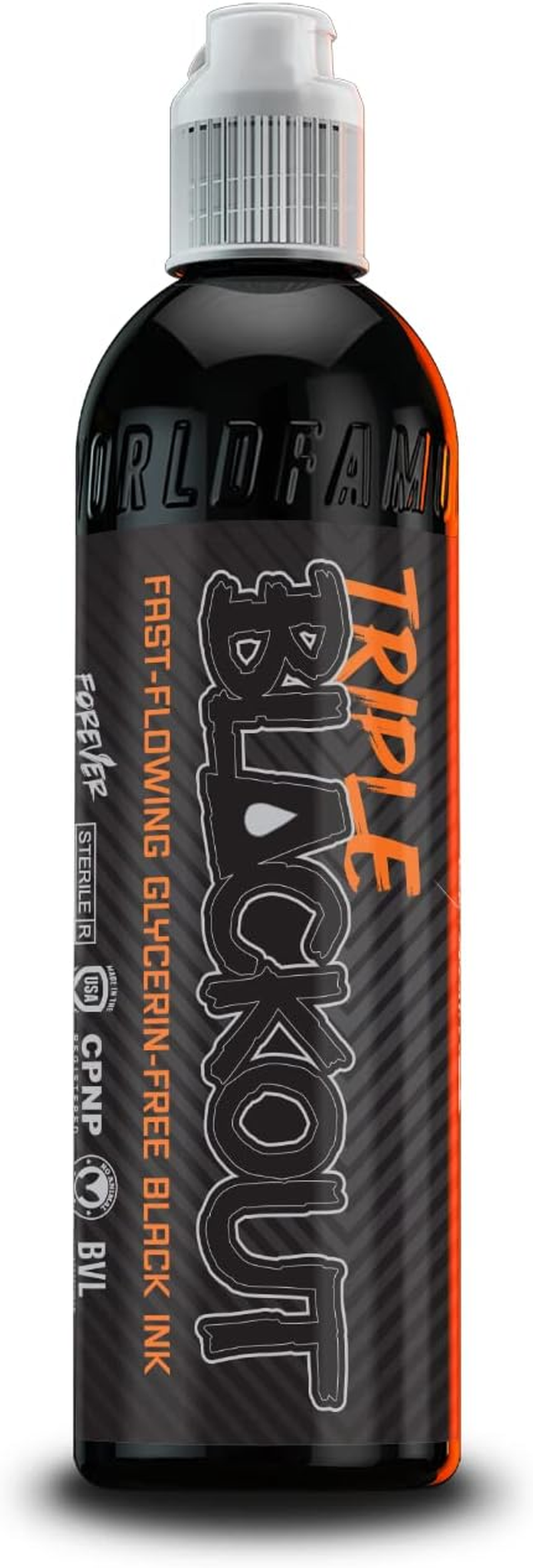 World Famous Tattoo Ink - Triple Blackout Tattoo Ink - Dark & Bold Black Shade - Professional Tattoo Ink & Tattoo Supplies - Skin-Safe Permanent Tattooing in Bold Shades - Vegan & Non-Toxic (1 Oz)