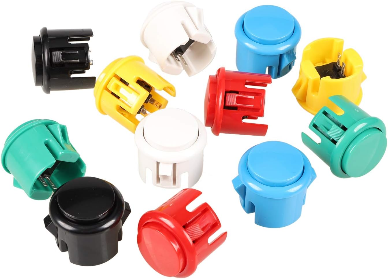 OEM 12X 30Mm Push Button Switch Copy Sanwa Obsf-30 Obsc-30 Obsn-30 Buttons DIY Arcade Fighting Game Kits & Super Street Fighter Games - Each Color 2 Pcs
