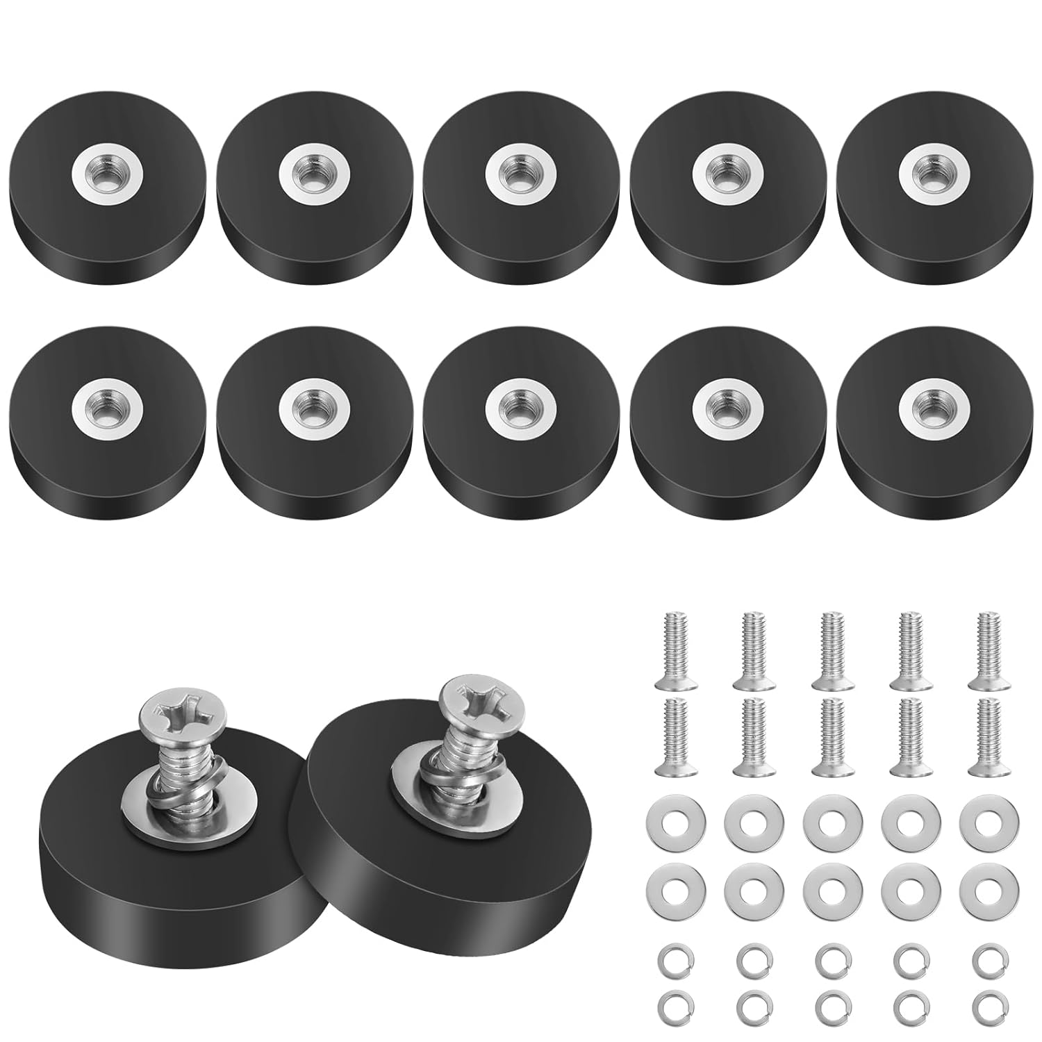 10 Stück Neodym Magnete Gummiert, Ø22Mm Magnetischer Montagesockel, Für Fahrzeuge, Lampen, Befestigen Von Werkzeugen Schrauben Öse Oder Haken, Seltenerdmagnete Ladungssicherung