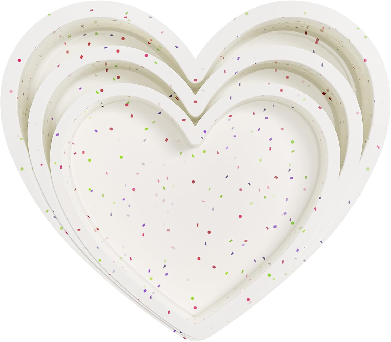 3 Pcs Silicone Heart Shaped Cake Pans 10 Inch 8 Inch 6 Inch Mini Small Large Heart Cake Pan Set Nonstick Silicone Heart Molds for Baking (Cream)