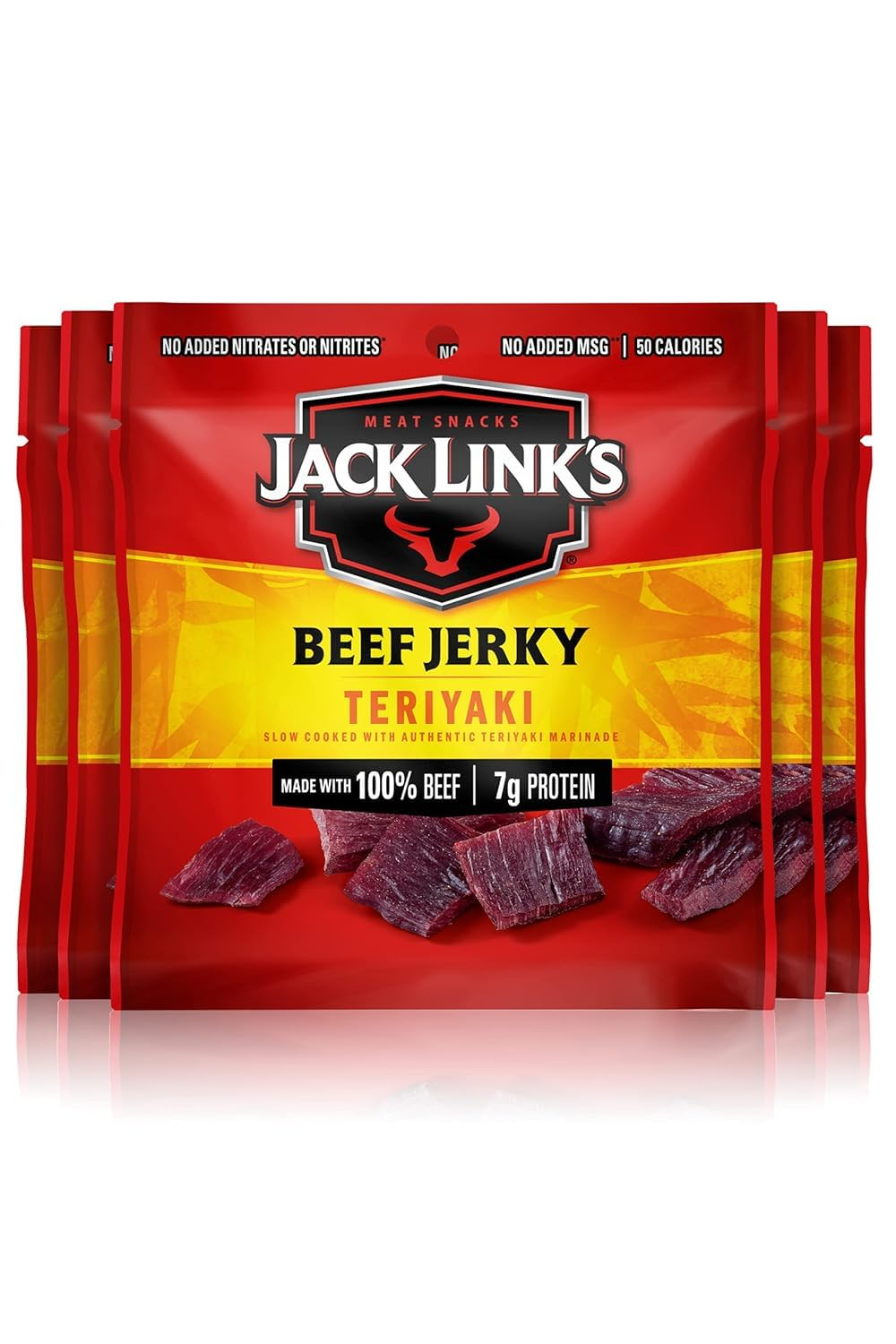 Jack Link'S Beef Jerky, Teriyaki, Multipack Bags Flavorful Meat