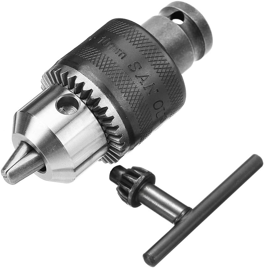 Keyed Drill Chuck,3/8"-24Unf Mount 1.5-10Mm Capacity Driver Adapter