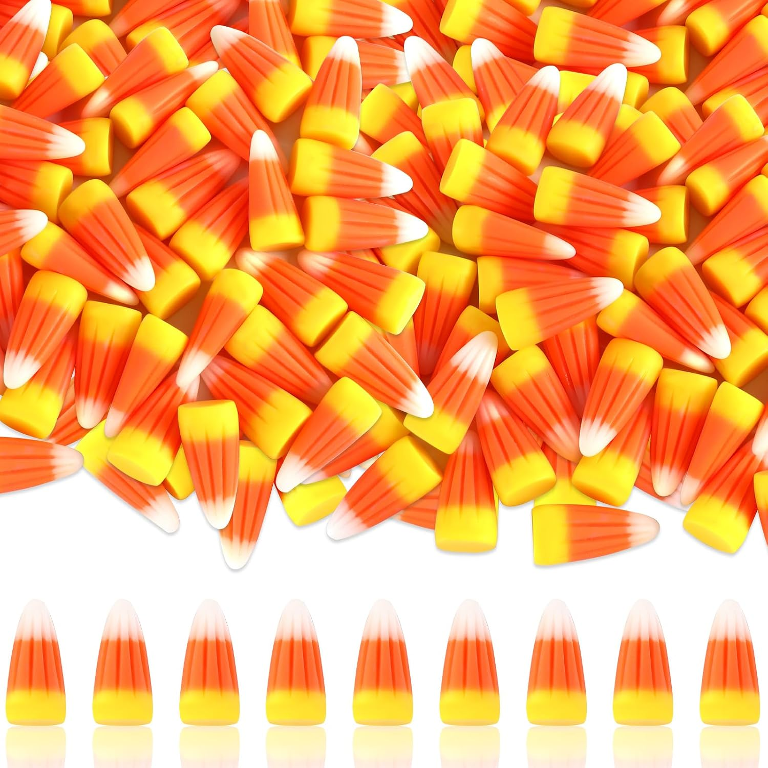 50 Pcs Fake Candy Corn Resin Halloween Table Decorations