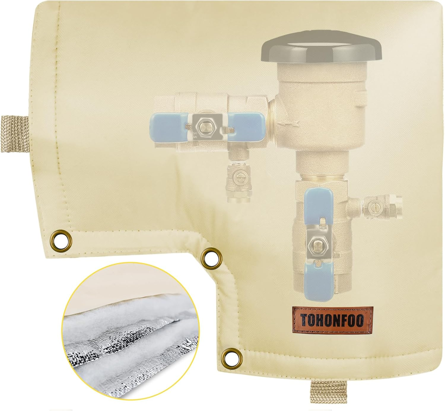 Backflow Preventer Cover Insulated Pouch (5°F) - Pressure Vacuum Breaker Cover - Winter Water Well Pump Covers Sprinkler Valve Cover Insulated - Protects from Severe Snow and Intense Sun