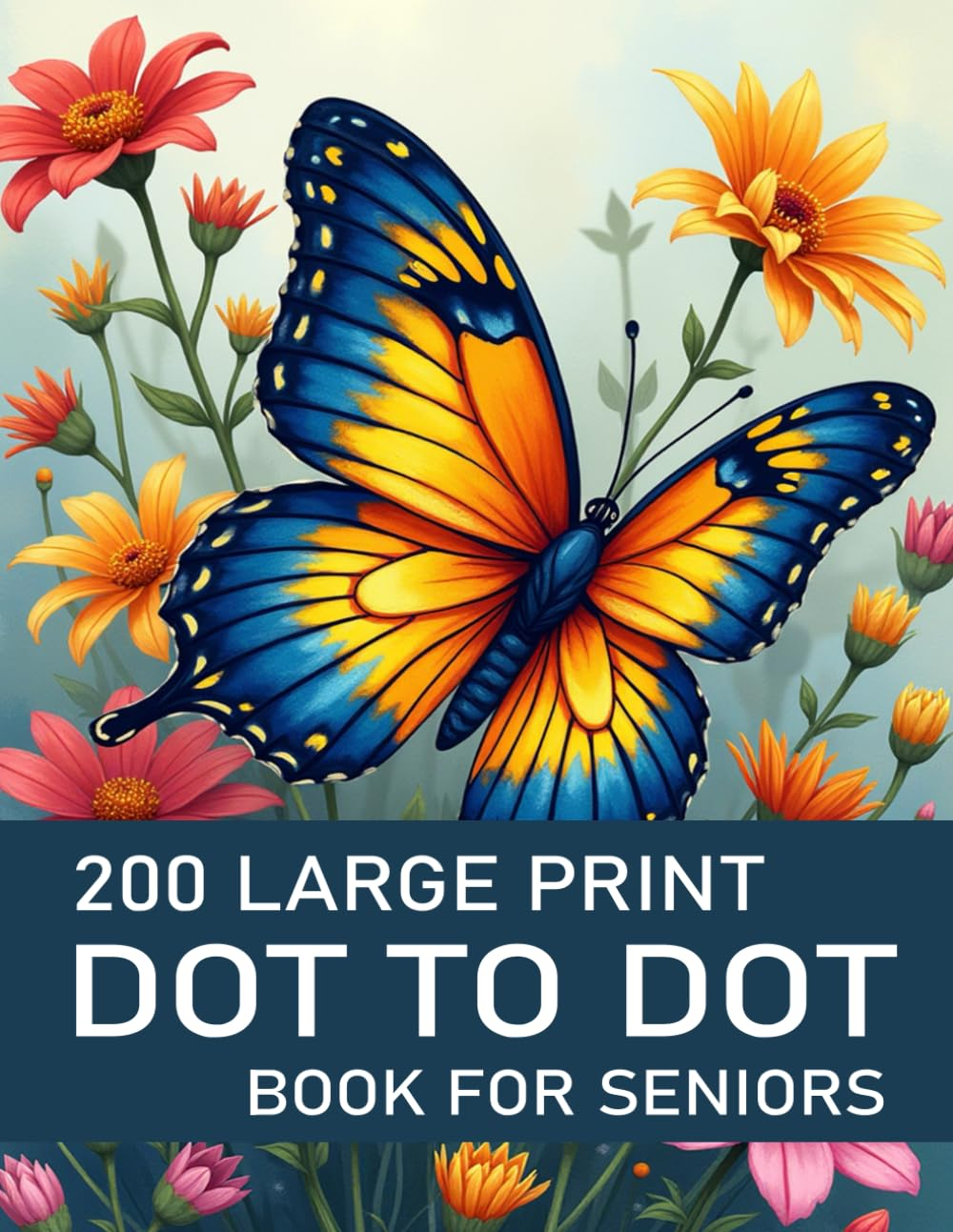 200 Large Print Dot to Dot Book for Seniors: Large Print Easy Dot to Dot Nature Scenes, Birds, Butterflies, Animals, Flowers, Landscapes and More.