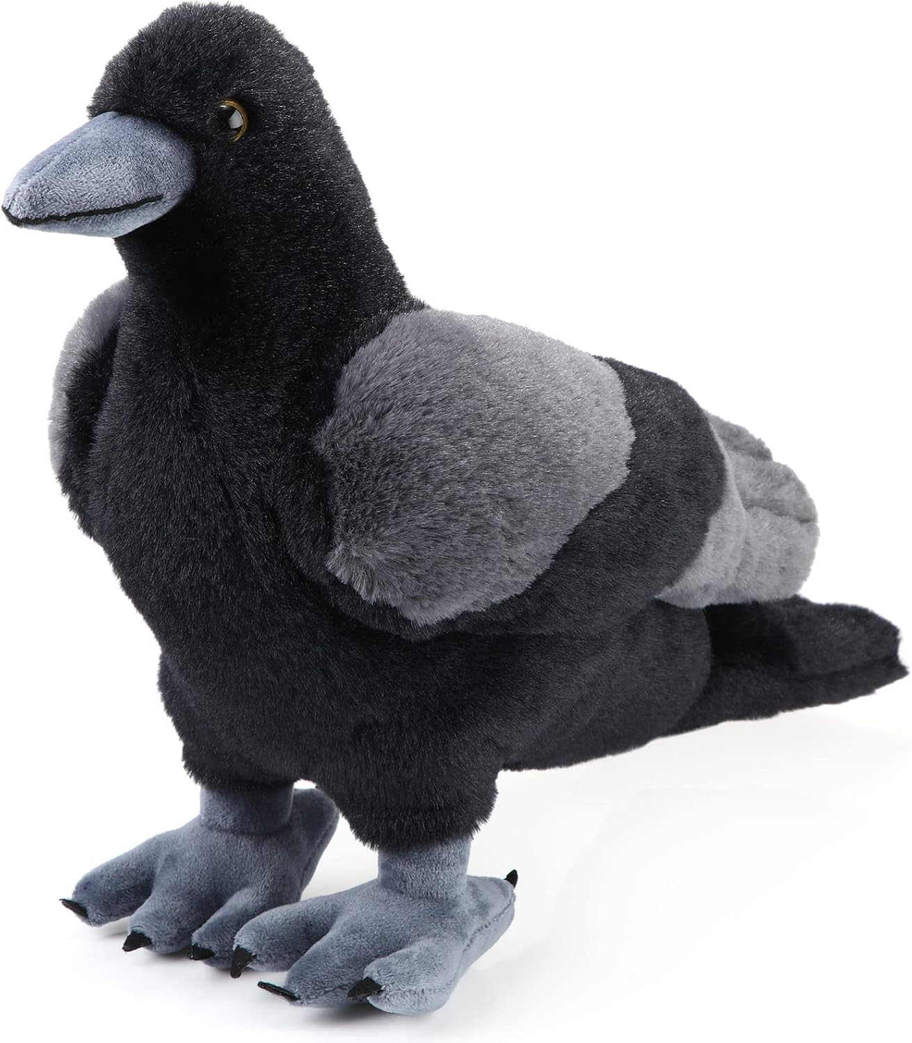 12 Inch Crow Plush Stuffed Animal Soft Black Fluffy Plush Toy Realistic Bird Stuffed Animal for Home Decoration Pet Party Favors Collection Supplies