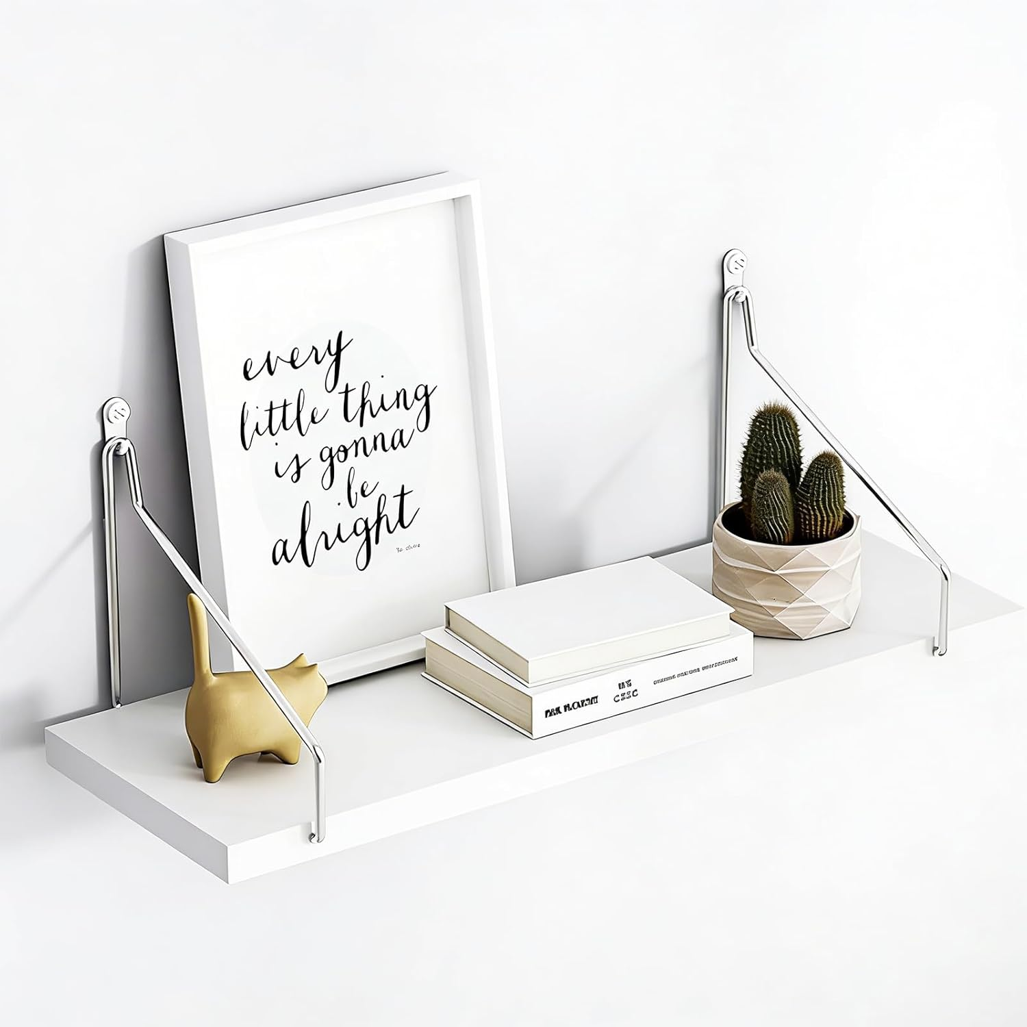 Small Floating Shelf for Wall No Drill 11Lb Strong Hold with Adhesive and Nails