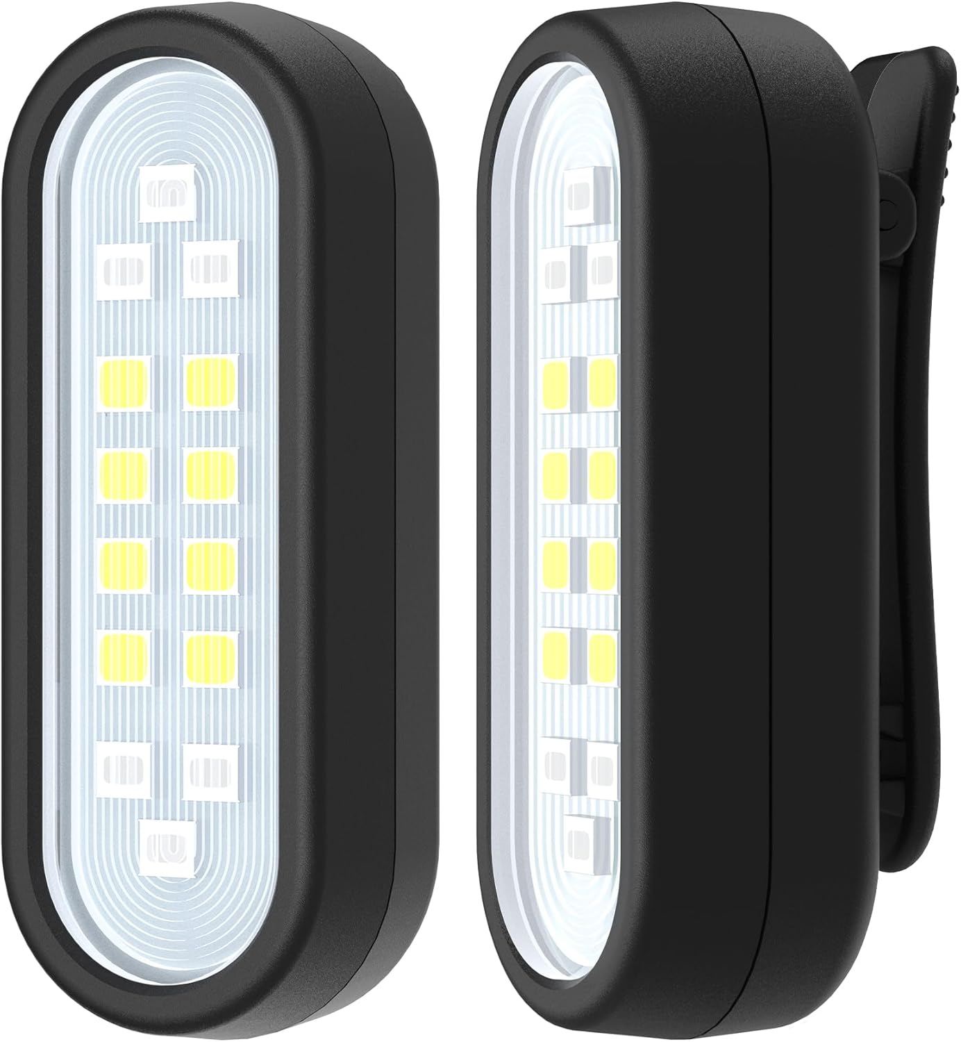 Running Light, 2 Pack Clip on Flashlight for Runners Rechargeable Safety Lights for Walking at Night Hands Free Emergency LED Flashlight Work Light Warning Flashing Camping Hiking Walking Dog