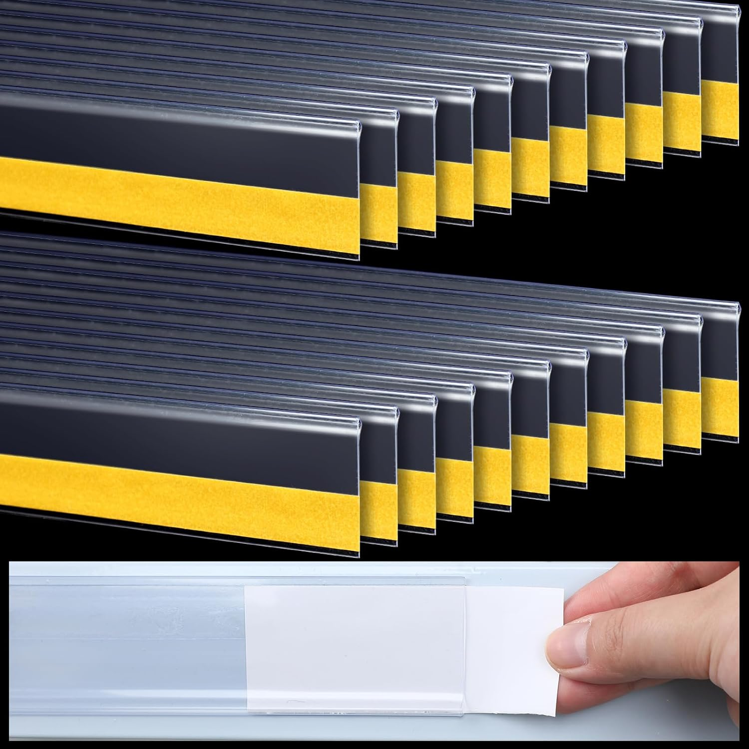 25 Pcs Shelf Label Strips 1.5''H X 48