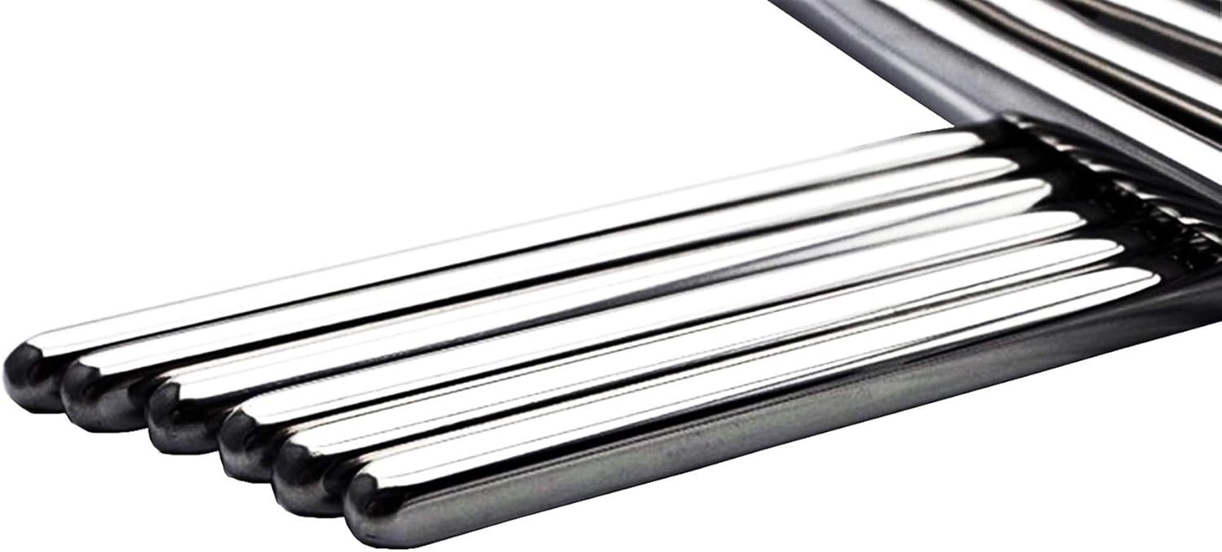 Stainless Steel Chopsticks Metal Reusable Dining Chopsticks 10 Pairs