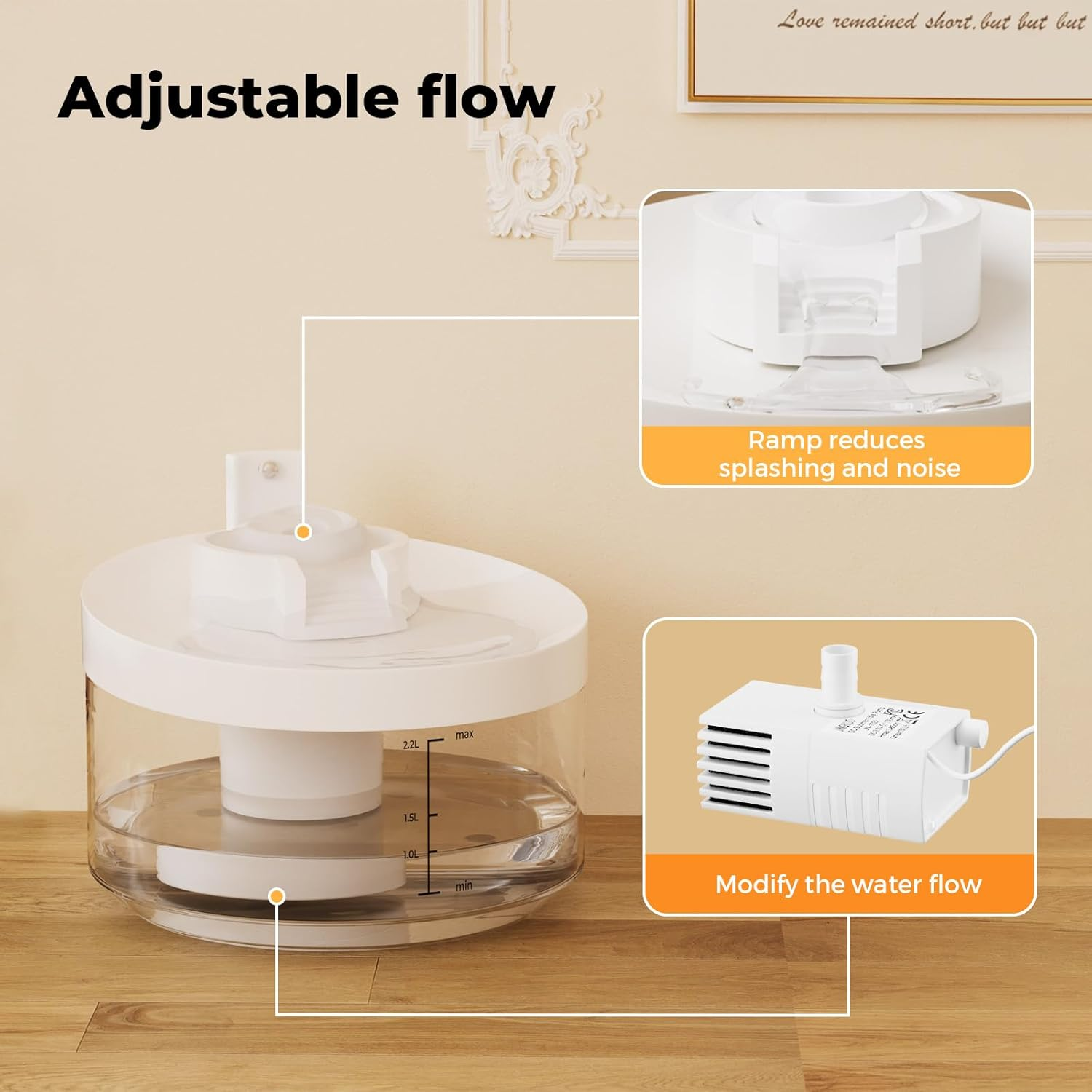 PaWz Smart Pet Water Fountain 2.2L for Cats Dogs, LED Automatic Cat Drinking ... - Picture 6 of 14