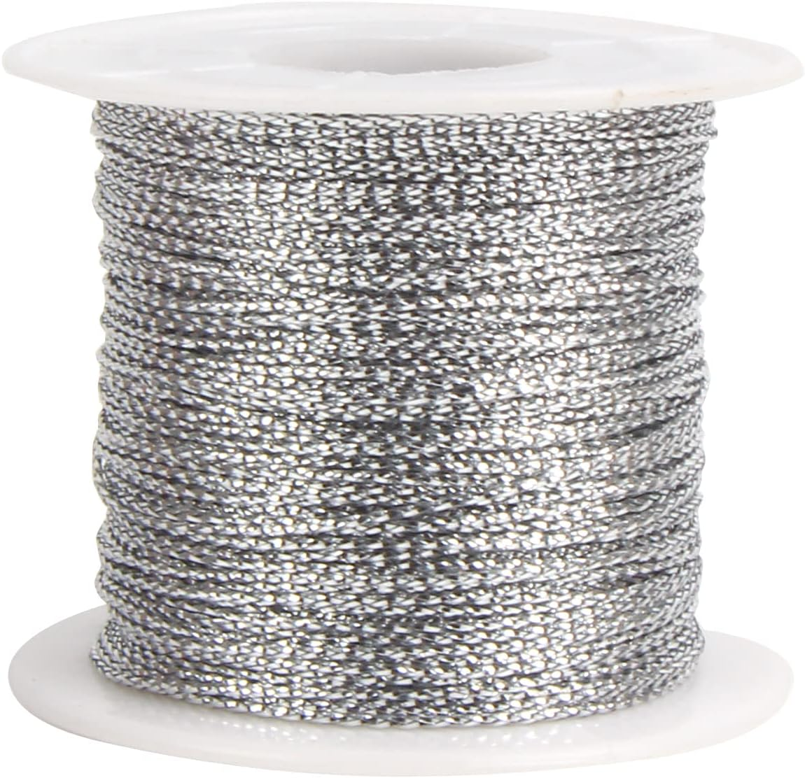 Silver Metallic Cord,Tinsel String Thread for Craft Jewelry Making Braids Gift Wrapping Hanging Ornament,109 Yards