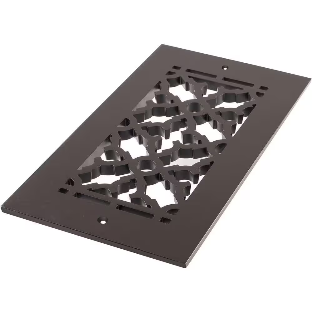 Scroll Series 4 In. X 12 In. Aluminum Grille, Oil Rubbed Bronze with Mounting Holes