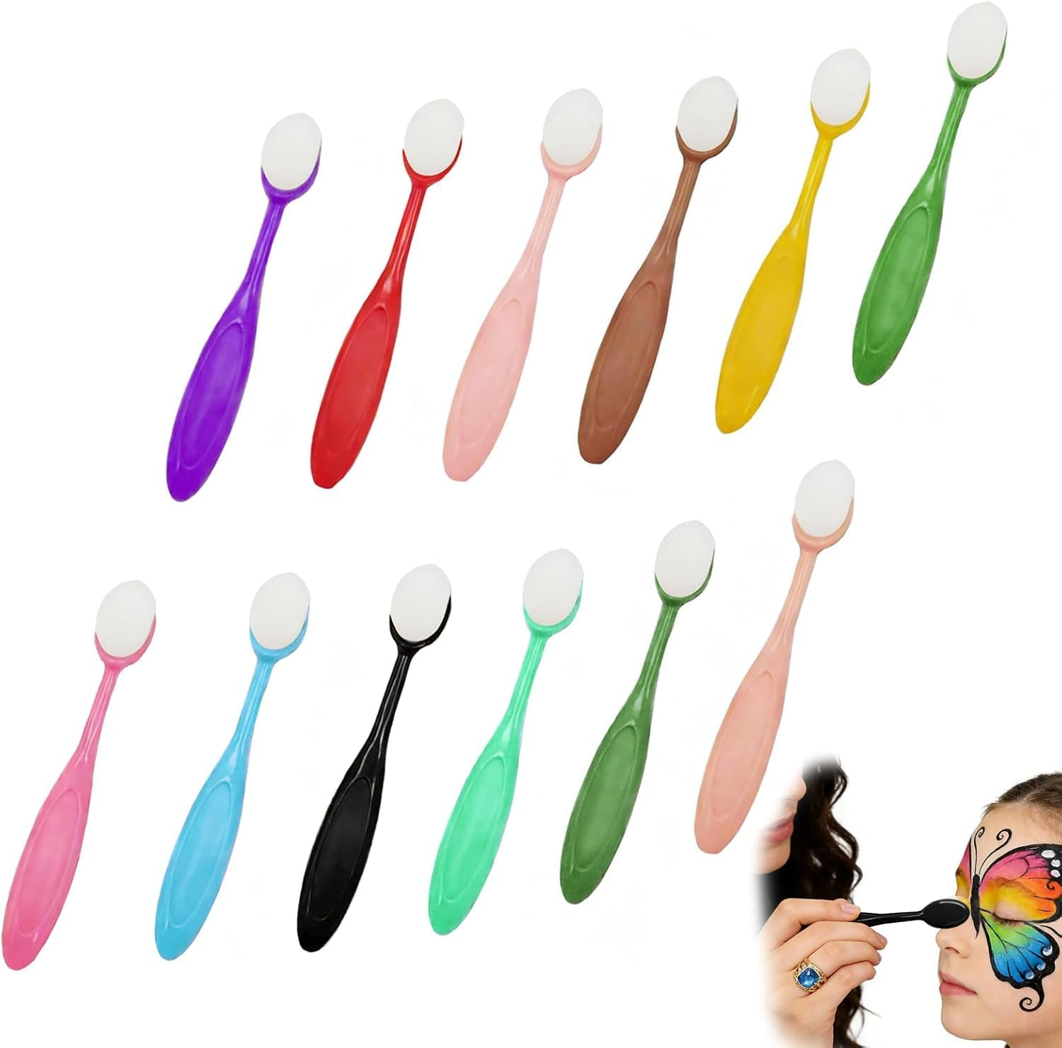 Ink Blending Brushes Set – 12 Soft Nylon Brushes with Ergonomic Handles for Cardmaking, Stamping, and Watercolor Art – Ideal for Blending Ink, Chalk, and Dye