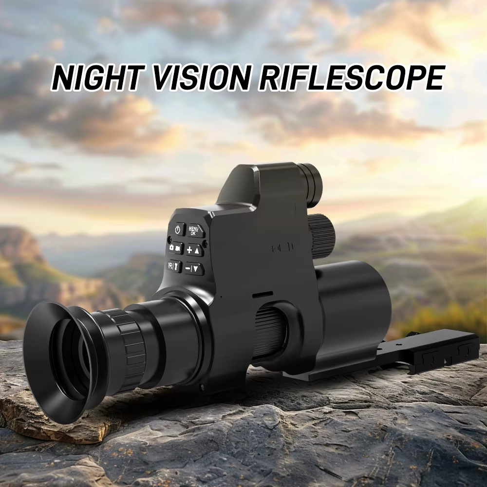 Clip-on Digital Night Vision Scope Monocular 3-Level IR illuminator Crosshair 4X Zoom HD Photo Video Recording for Night