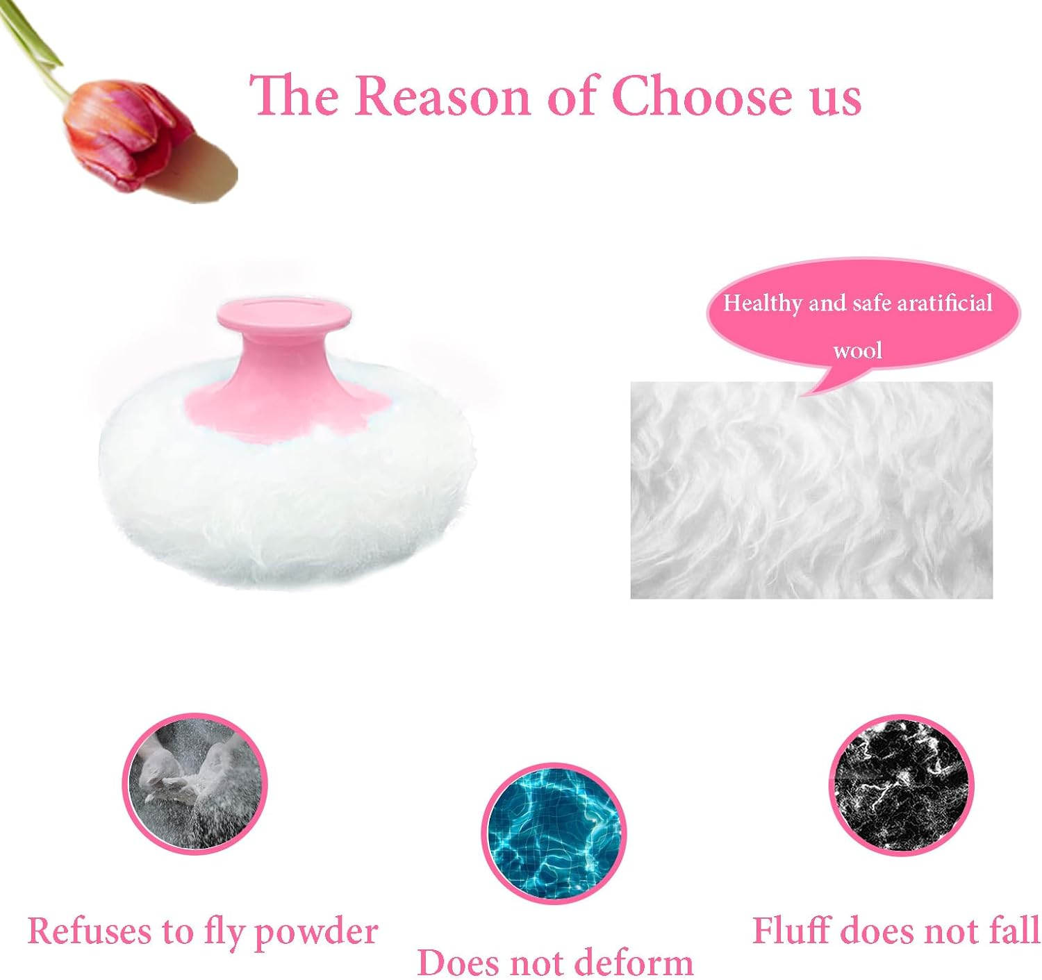 Qopoto Body Powder Puff and Container for Dusting Powder, Women Powder Puff a... - Picture 6 of 22