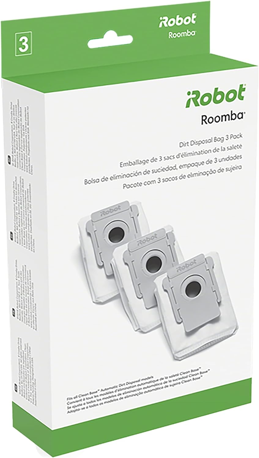 Roomba Authentic Replacement Parts - Clean Base Automatic Dirt Disposal Bags, 3-Pack for up to 6 months of hassle-free cleaning, Compatible with all Clean Base models