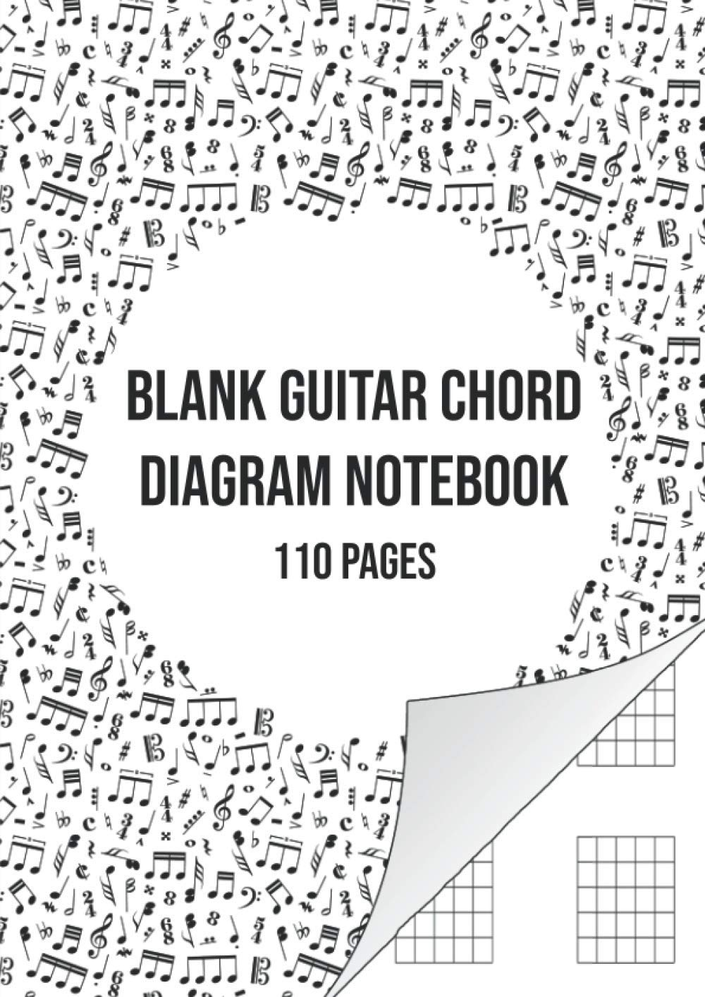 Blank Guitar Chord Diagram Notebook: Blank Chord Book | 110 Pages