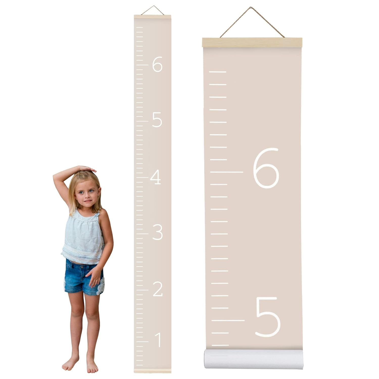 Morxy Canvas Growth Chart for Kids - Unisex Kids Room Wall Decor - Measuring 