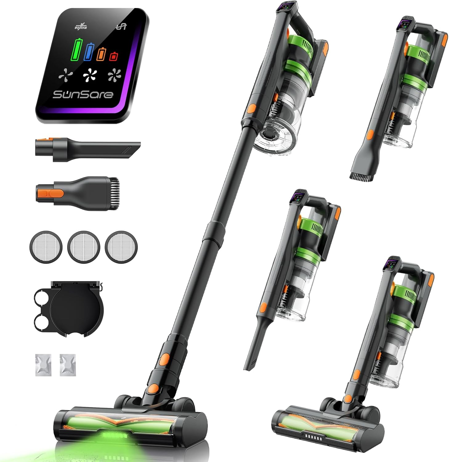 Cordless Vacuum Cleaner, 55Kpa 650W 70Mins Vacuum Cleaner for Home, V-Anti-Tangle Stick Vacuum with Scented Tablet, Upgraded Dust Emptying Cup, Vacuum Cordless for Pet Hair/Carpet/Floors