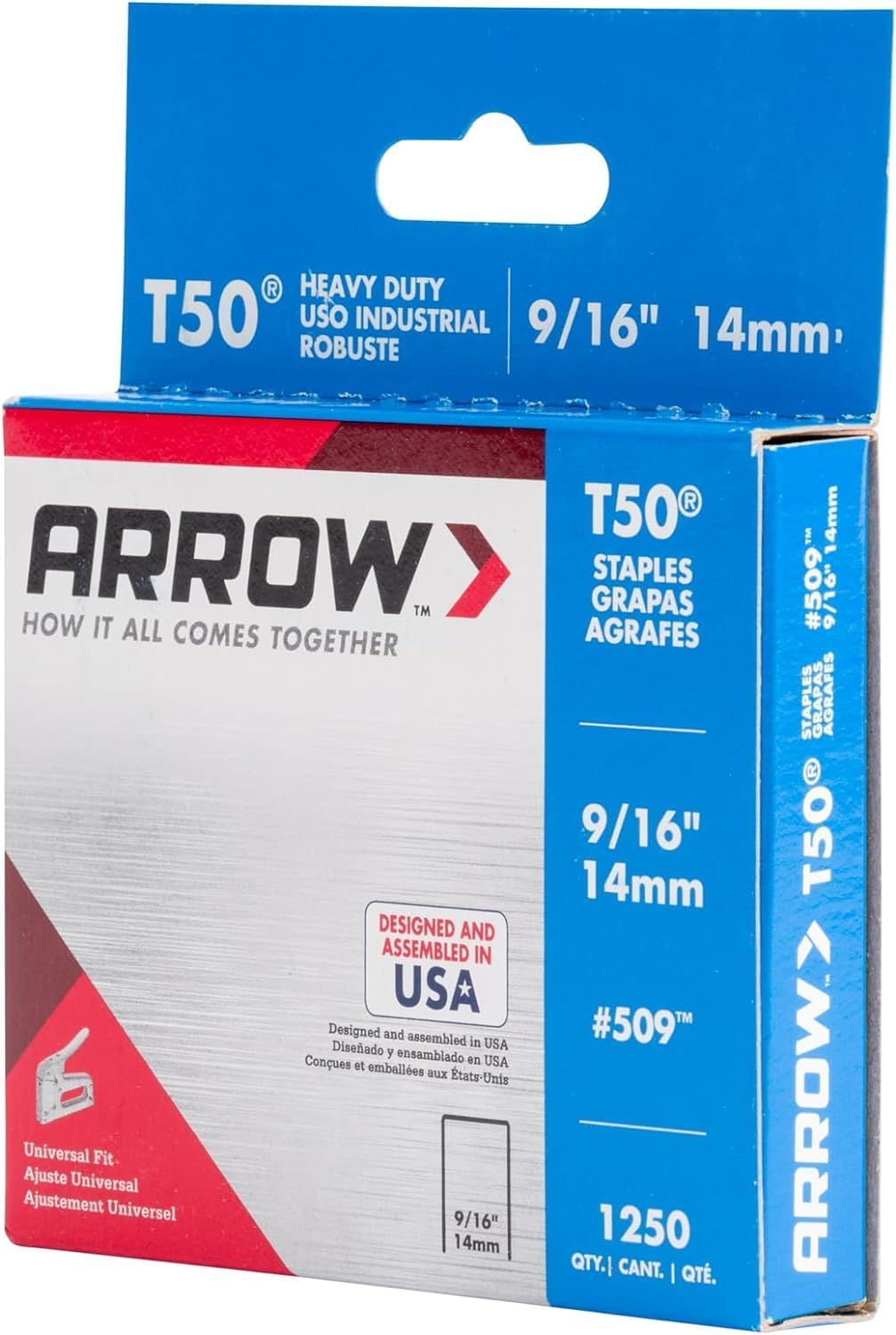 Arrow 509 Heavy Duty T50 Staples 5000-Pieces, 9/16-Inch Length - Picture 7 of 14