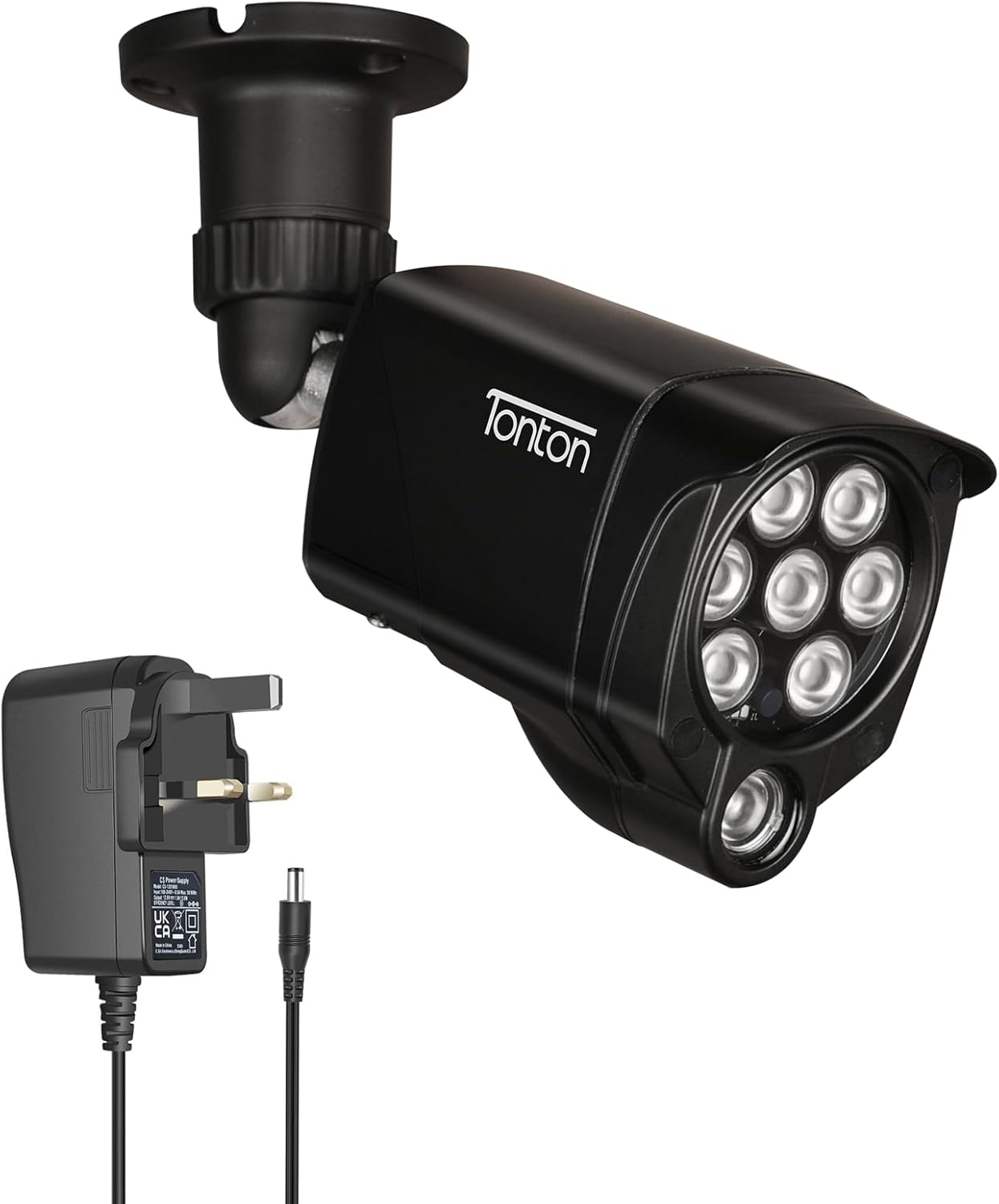 Tonton IR Illuminator 850Nm Wide Angle 8-Leds 90 Degree, 30M(100Ft) IR Infrared Flood Light for CCTV Security Cameras, Outdoor&Indoor Use, IP66 Waterproof Metal Housing, 3M Power Supply Cable