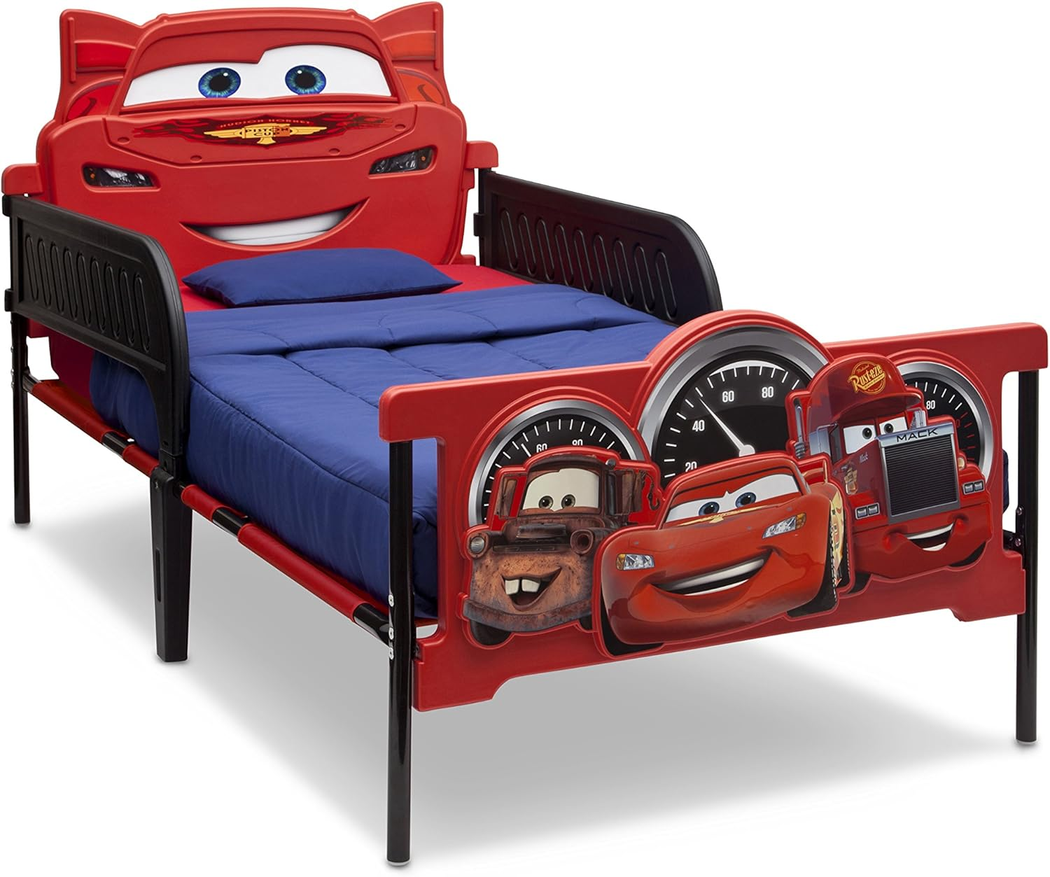 Lightning Mcqueen Cartoon Race Car Bed Kids Bedroom Furniture Twin