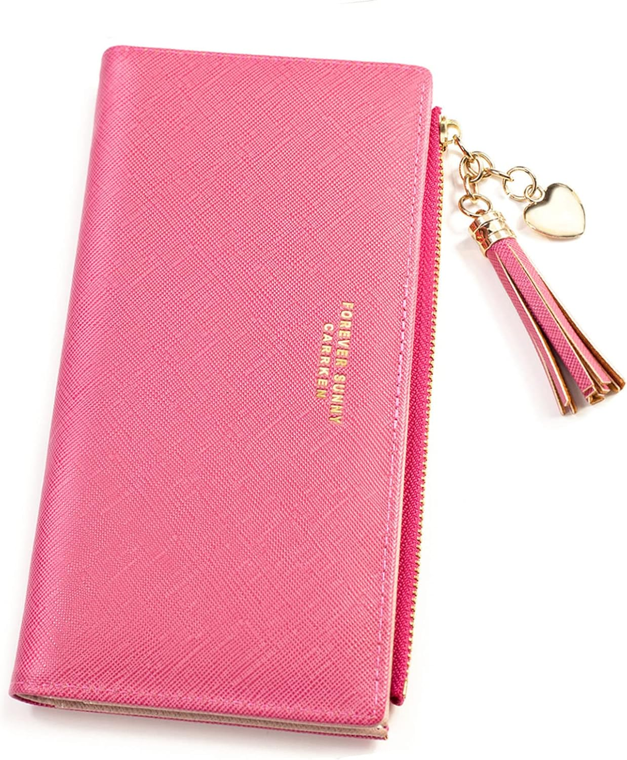 Womens Wallet Cute Elegant Long Slim Card Holder Case Minimalist Coin Purse Thin Tassels Zip Clutch Wallets for Girls Ladies
