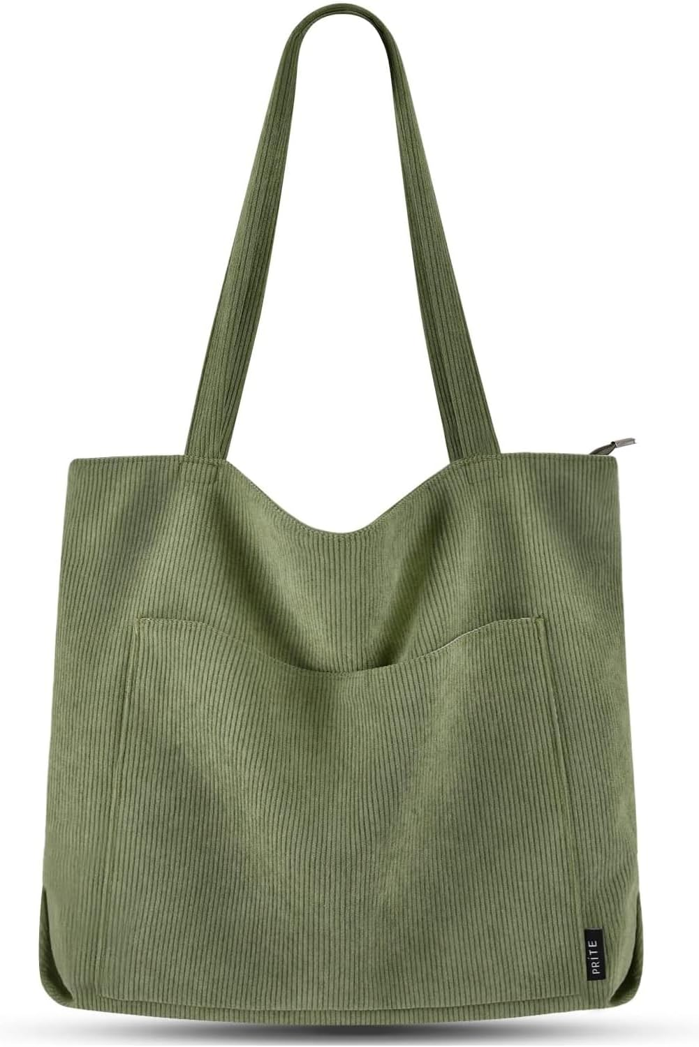 Large Corduroy Tote Bag for Women – Shoulder Bag with Zipper & Pockets