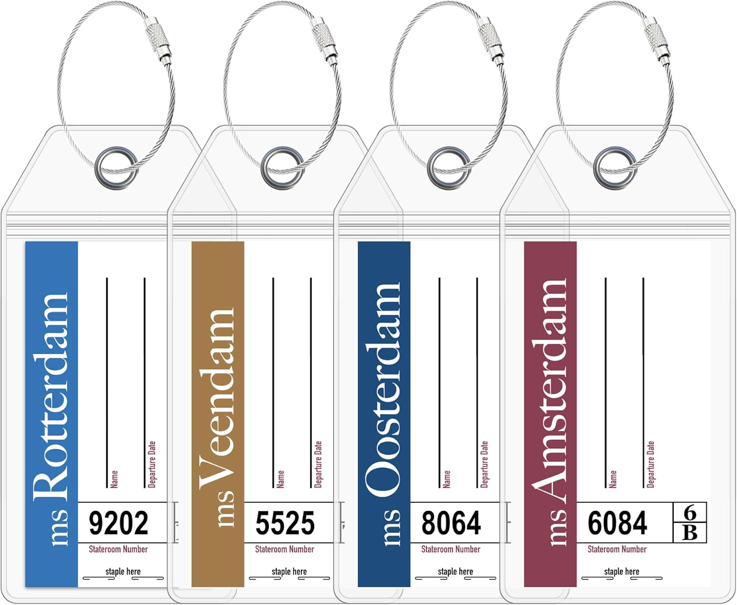 Cruise on Holland America Cruise Luggage Tag Holder (4 Pack), Fits All Holland America Ships & Tags, Waterproof, Clear & Durable, Cruise Essentials 2025-2026 for Smooth Travel