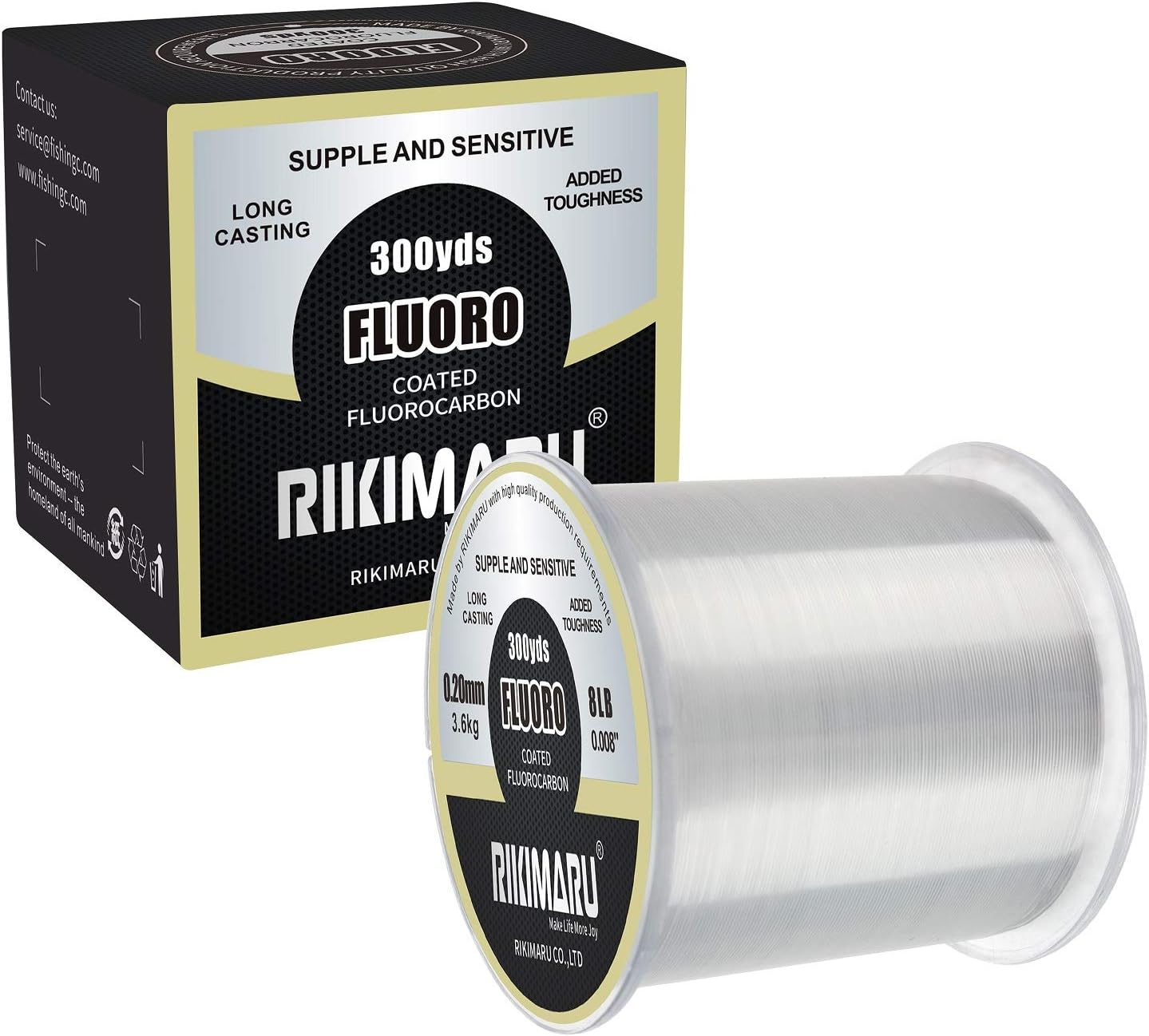 RIKIMARU Fluoro Fishing Line, 100% Soft Fluorocarbon Coated Fishing Line - Picture 8 of 18
