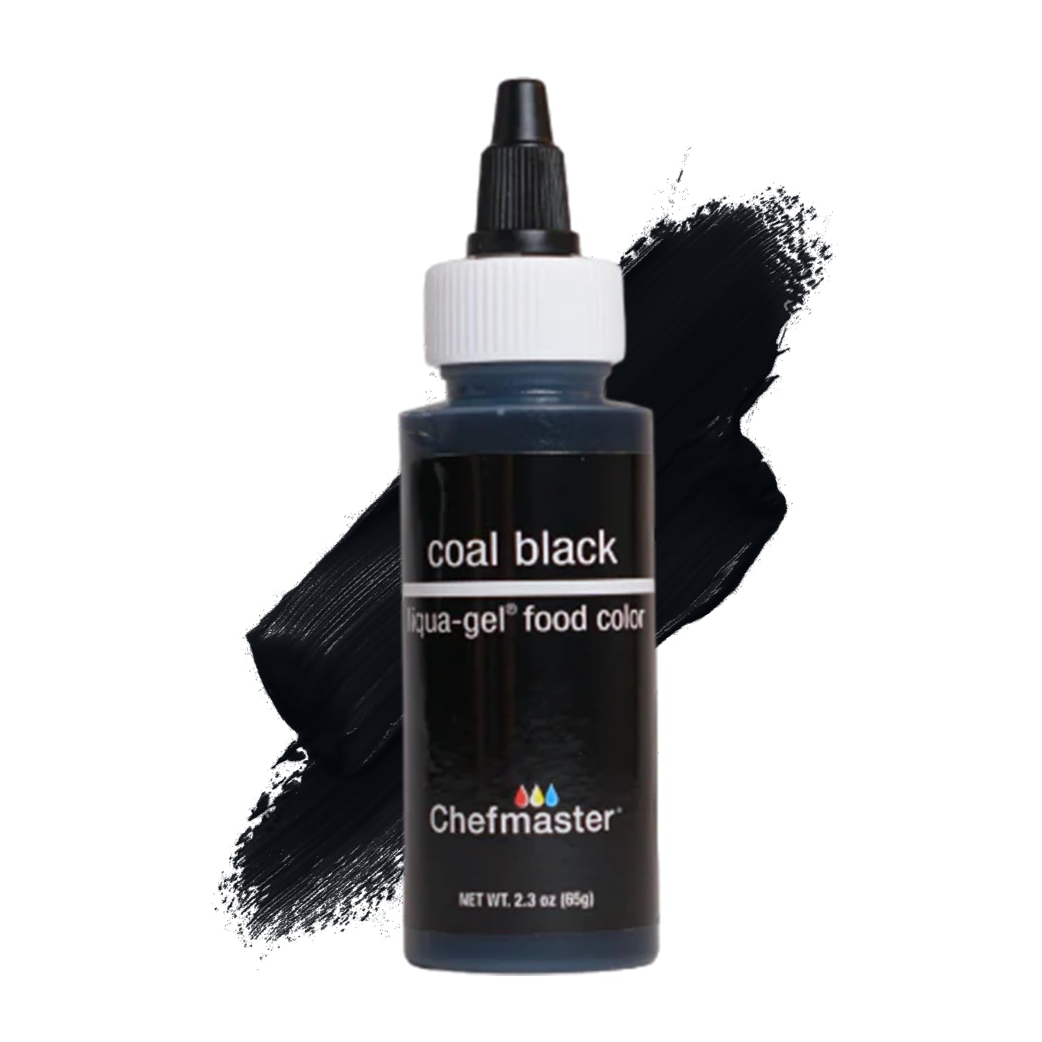 Chefmaster Coal Black Liqua-Gel® Food Coloring | Vibrant Color | Professional-Grade Dye for Icing, Frosting, Fondant | Baking & Decorating | Fade-Resistant | Easy-To-Use | Made in USA | 2.3 Oz